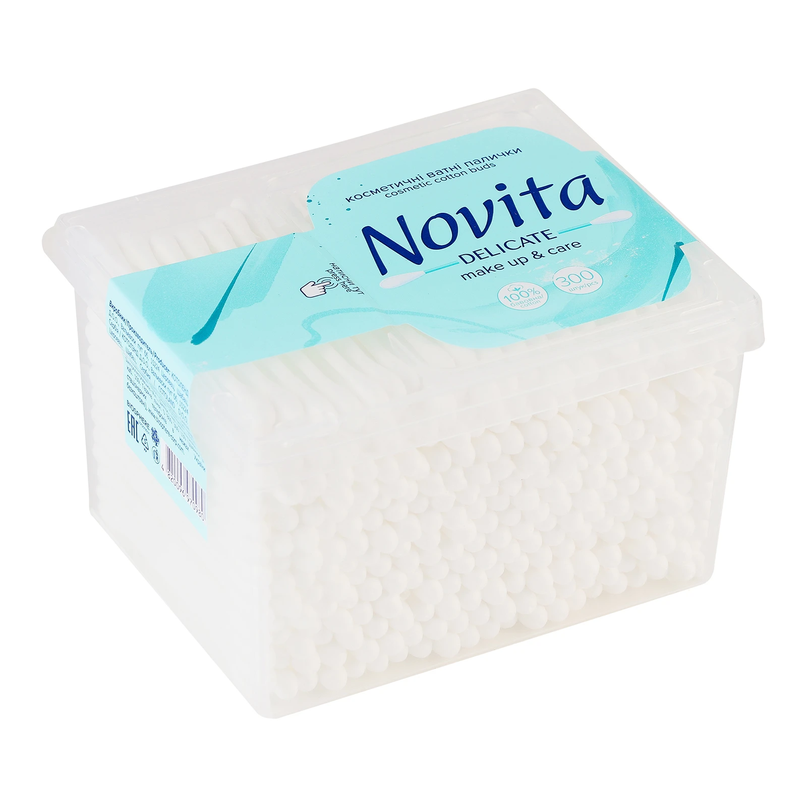 Палички ватні Novita Delicate косметичні 300шт/уп Фото №:2