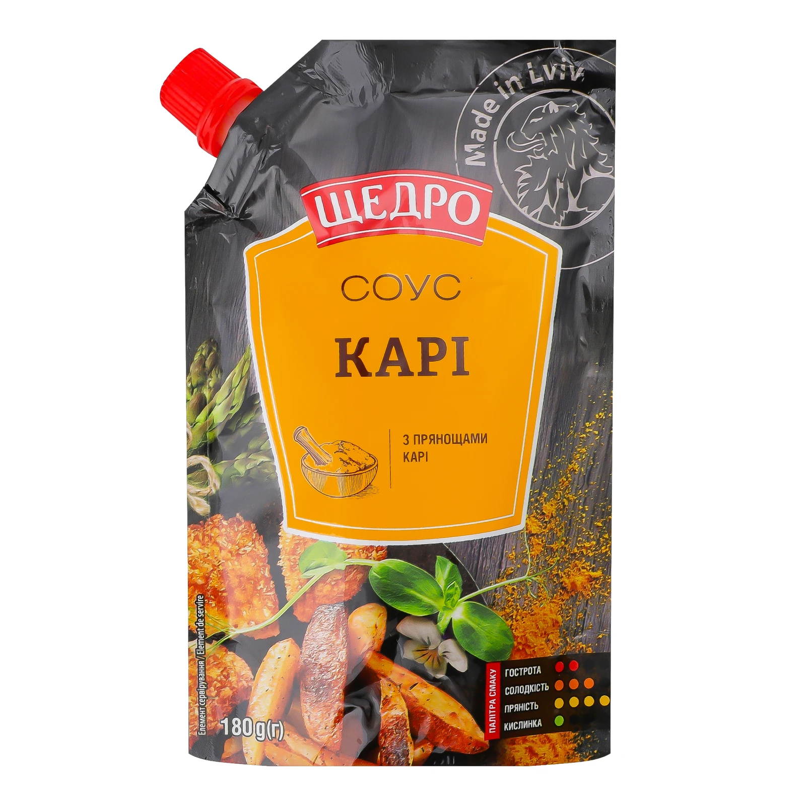 Соус Щедро Карі з прянощами карі пастеризований 180г Фото №:1