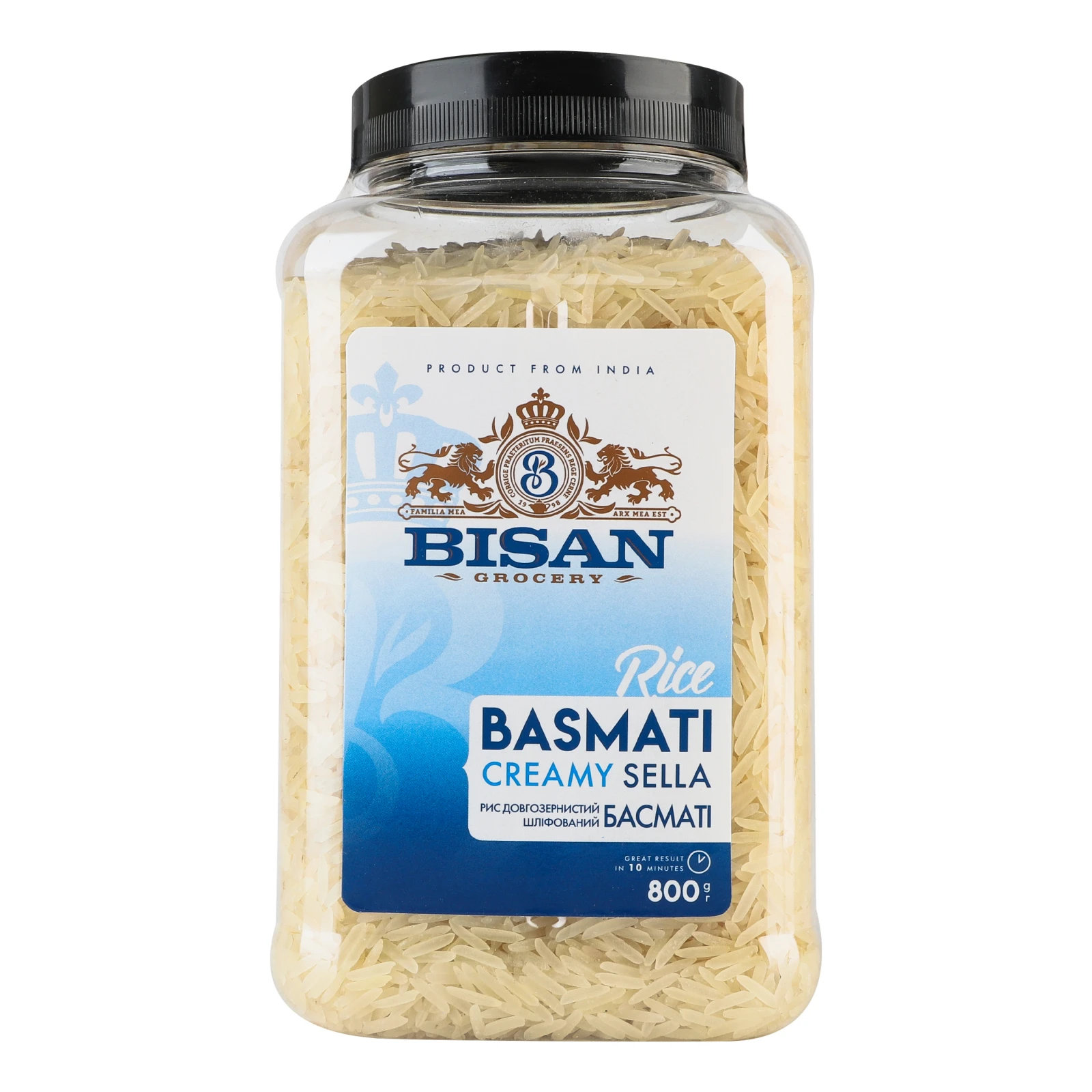 Рис Bisan Басматі Creamy Sella довгозернистий шліфований 800г