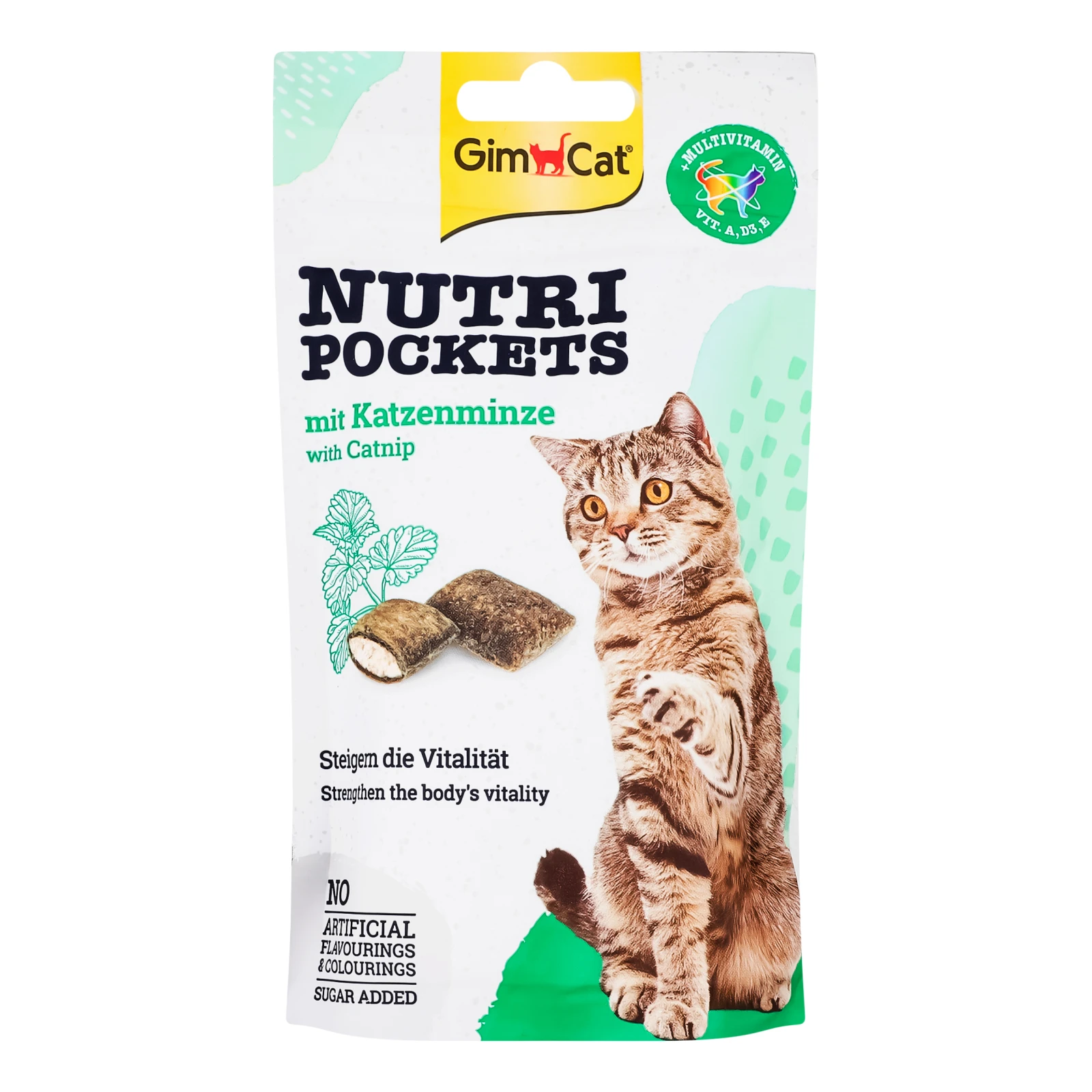 Корм для котів GimCat Nutri Pockets With catnip додатковий Крекери з начинкою для котів 60г Фото №:1
