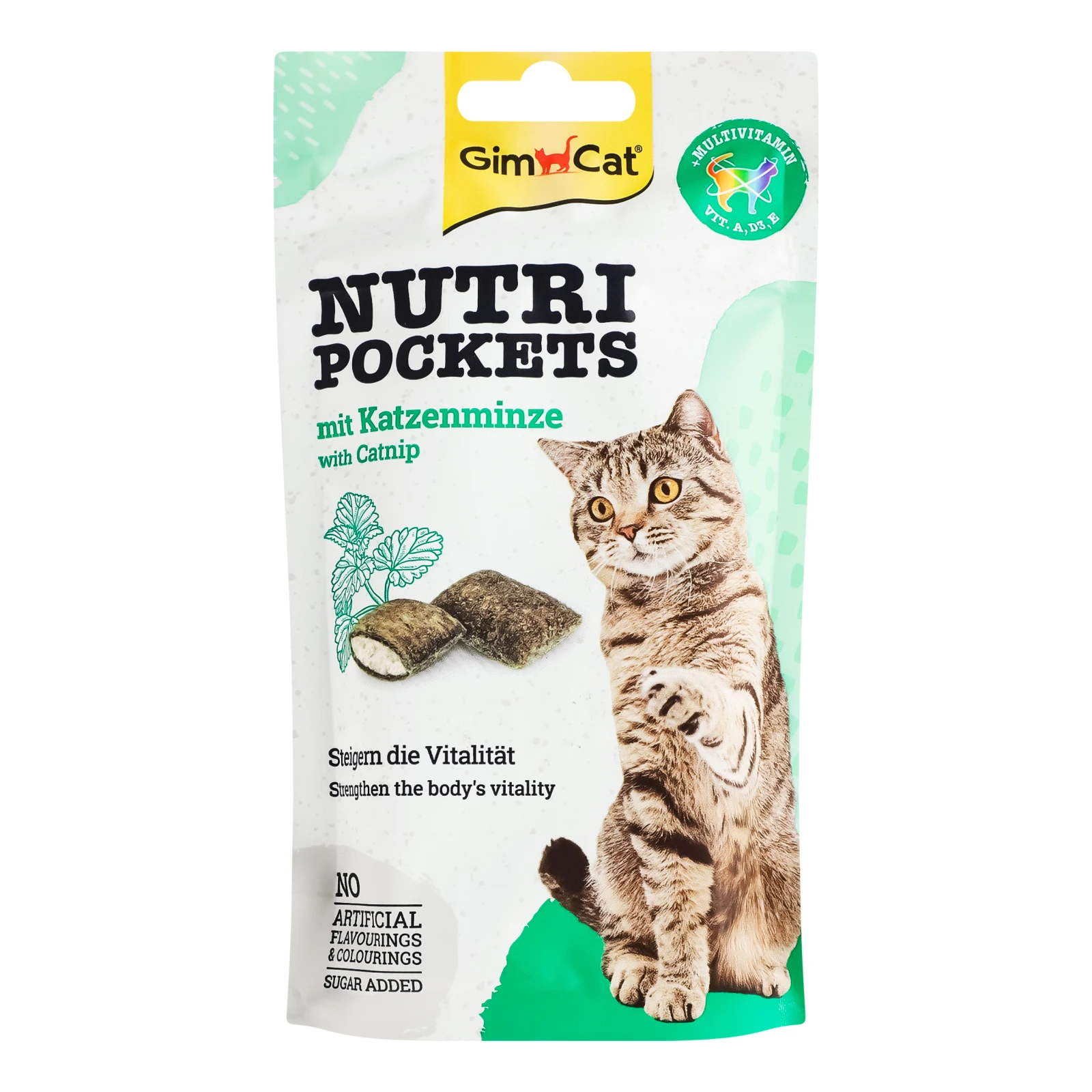 Крекери GimCat Nutri Pockets With catnip з начинкою для котів 60г Фото №:1