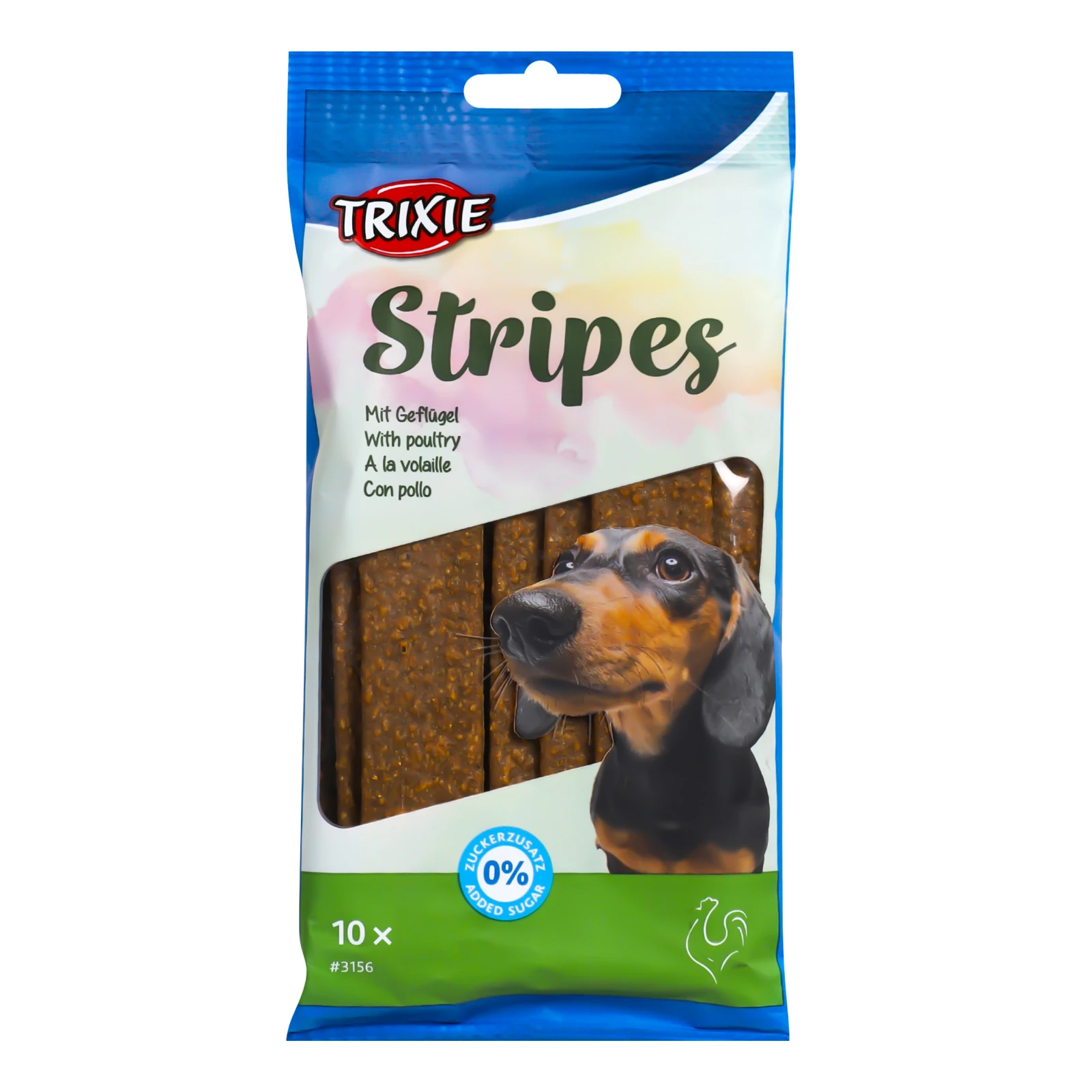 Ласощі Trixie Stripes Light з м'ясом домашніх птахів для собак 100г Фото №:1