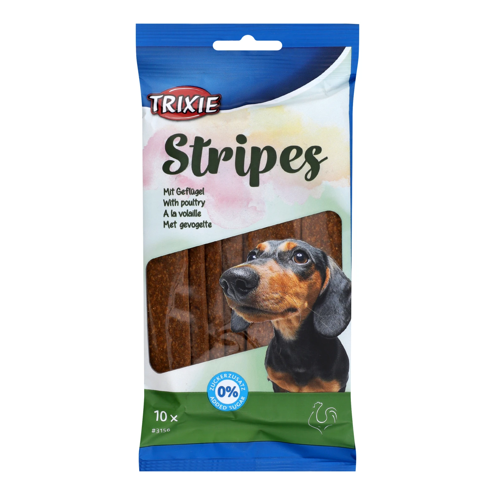 Ласощі Trixie Stripes Light з м'ясом домашніх птахів для собак 100г Фото навігації №:1