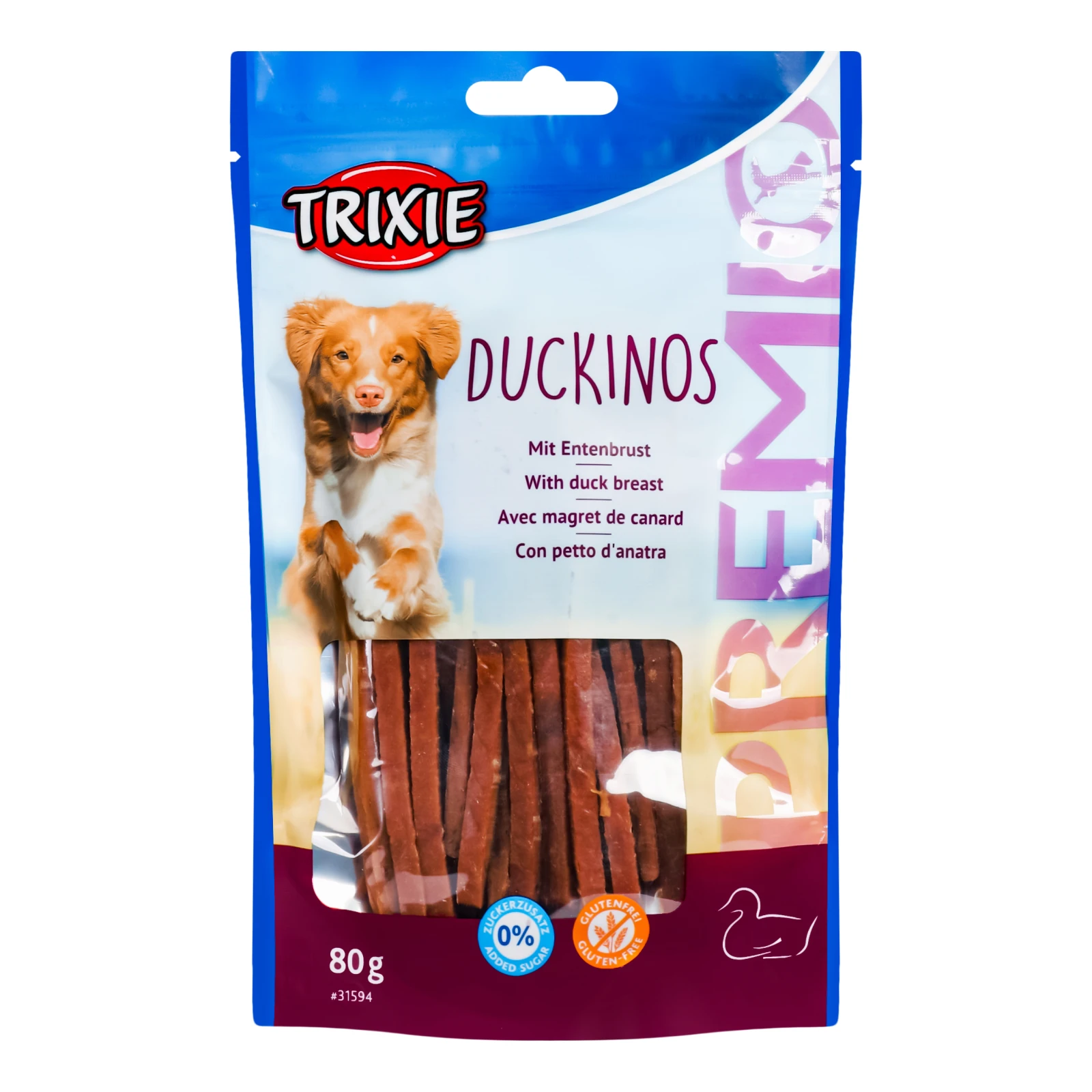 Ласощі Trixie Duckinos для собак 80г Фото №:1