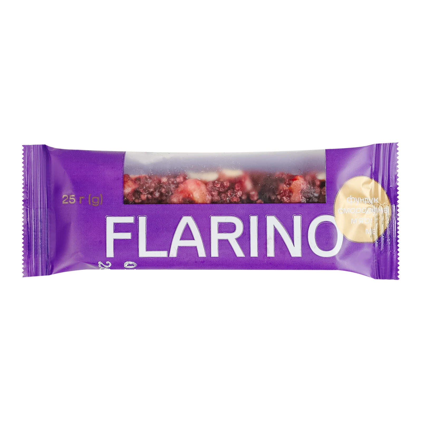 Батончик Flarino з фундуком, смородиною та м'ятою 25г Фото №:1