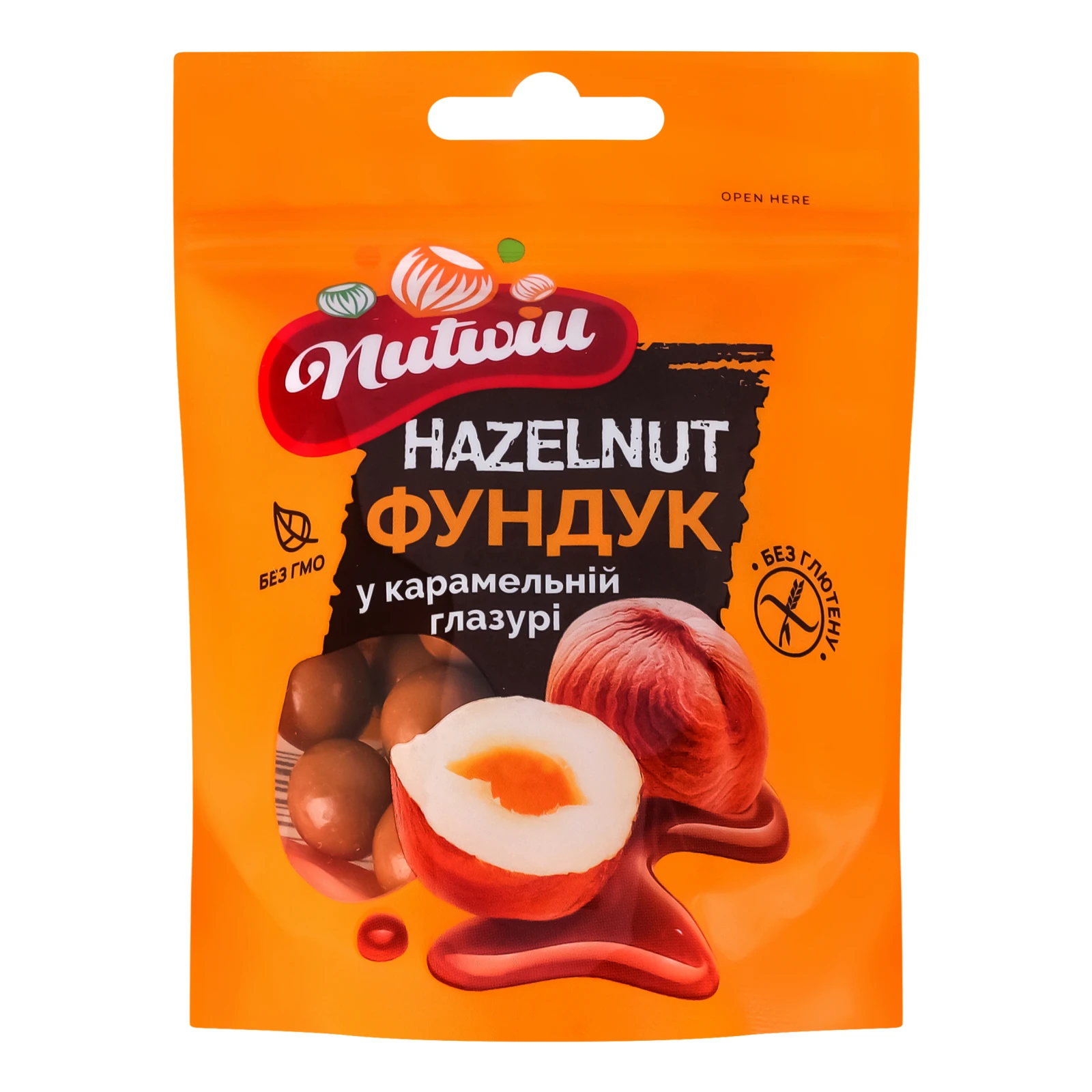 Горіх Nutwill 100г фундук у карамельний глазурі Фото №:1