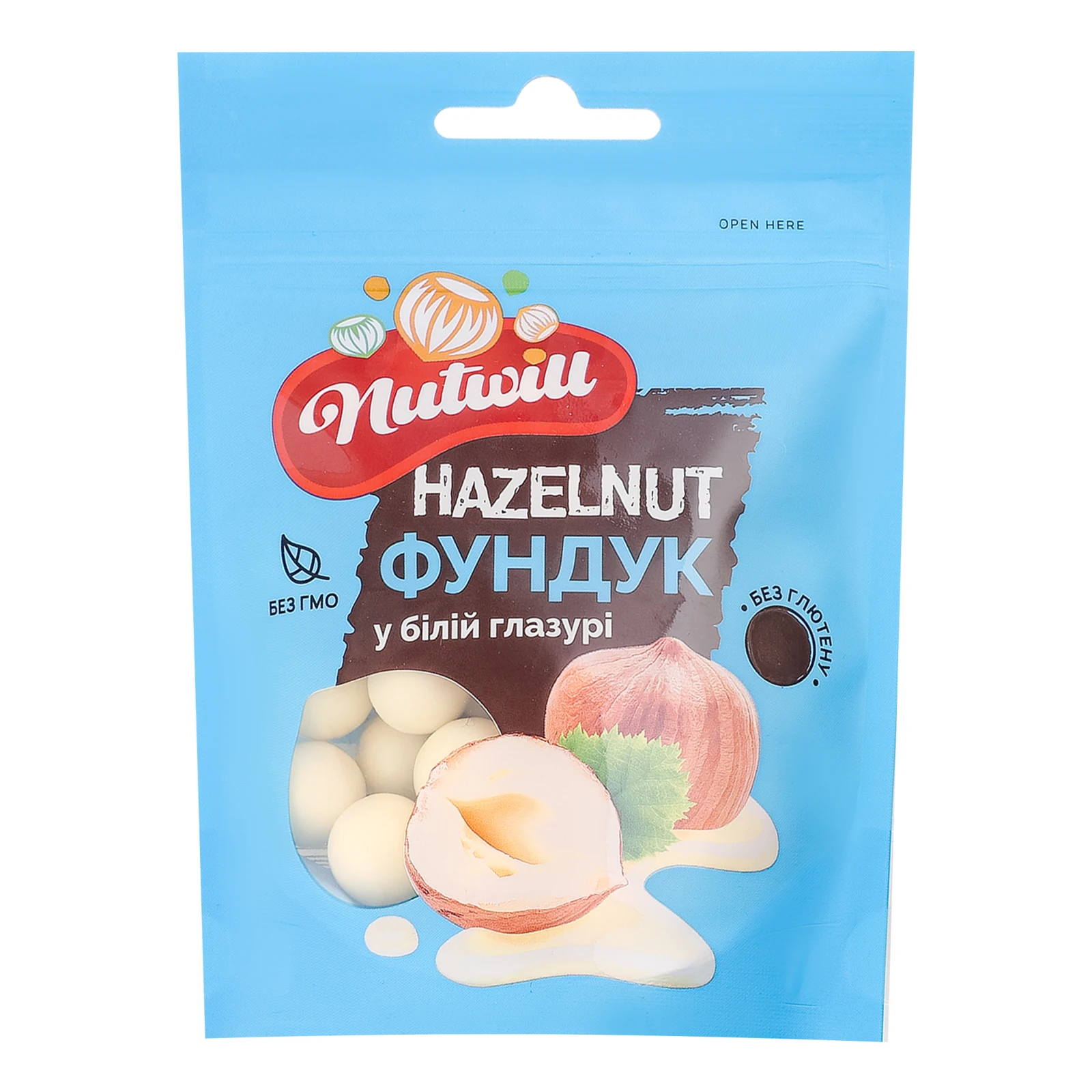 Горіх Nutwill 100г фундук у білий глазурі