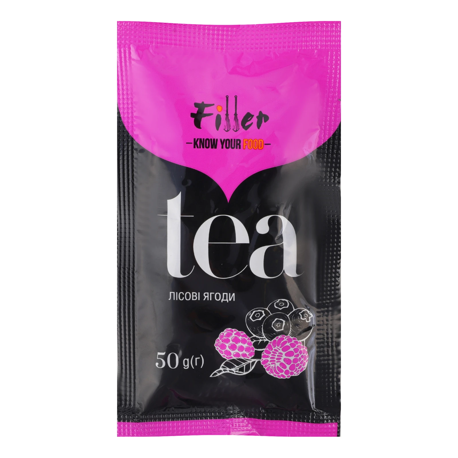 Концентрат для напою безалкогольного Filler Tea Лісові ягоди пастеризований 50г Фото №:1
