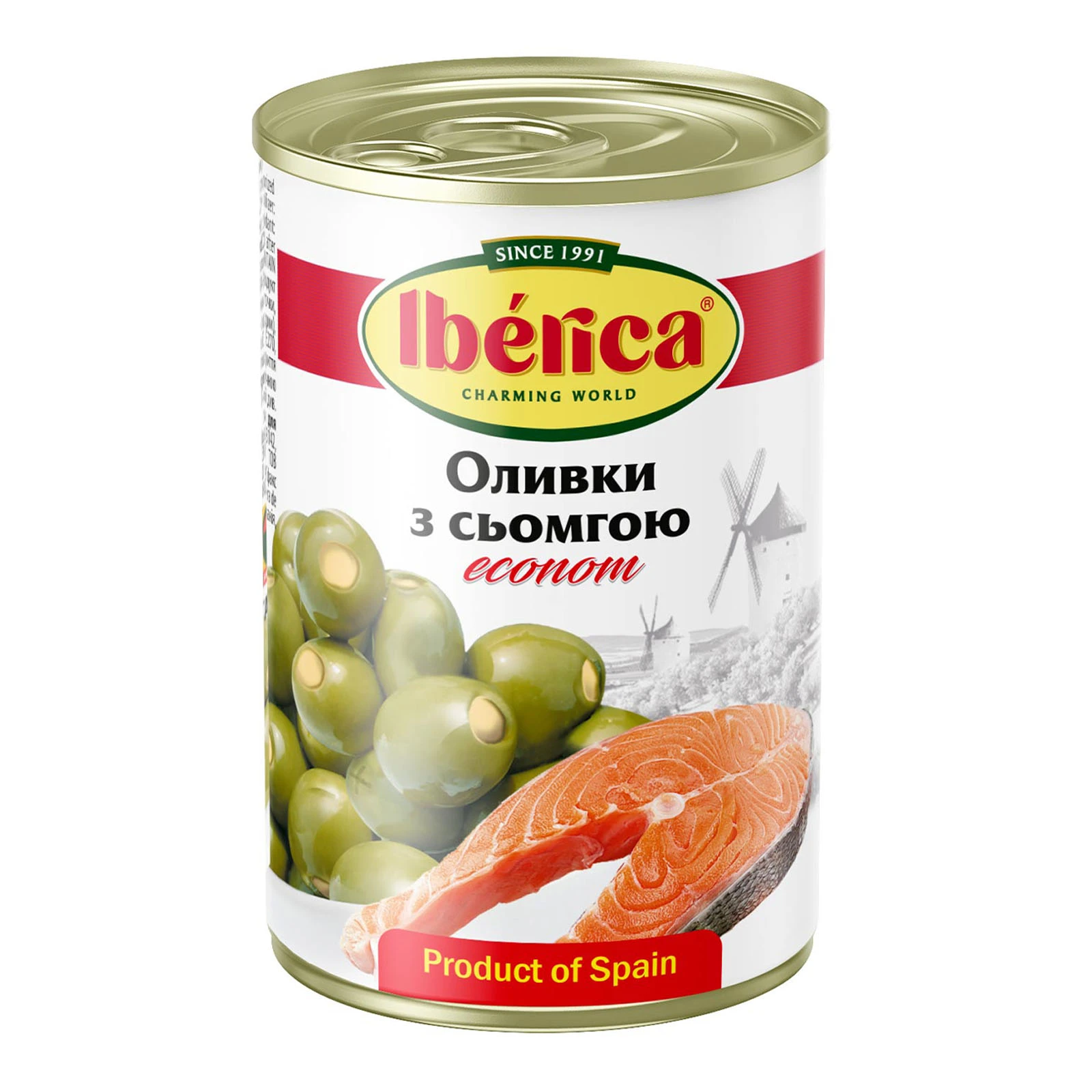 Оливки Iberica фаршировані сьомгою 280г Фото навігації №:1