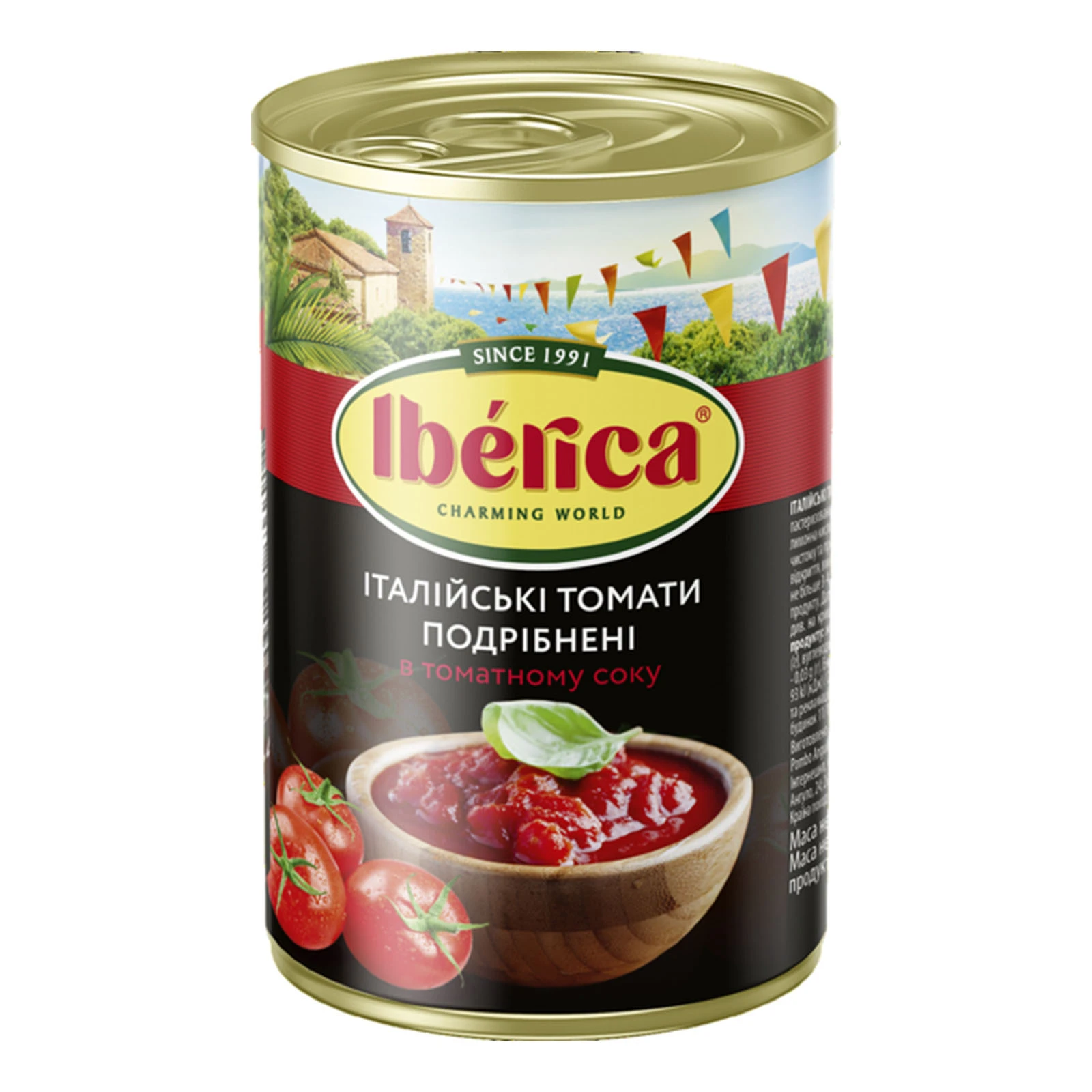 Конс Iberica 400г італійські томати подрібнені у т/с з/б Фото навігації №:1