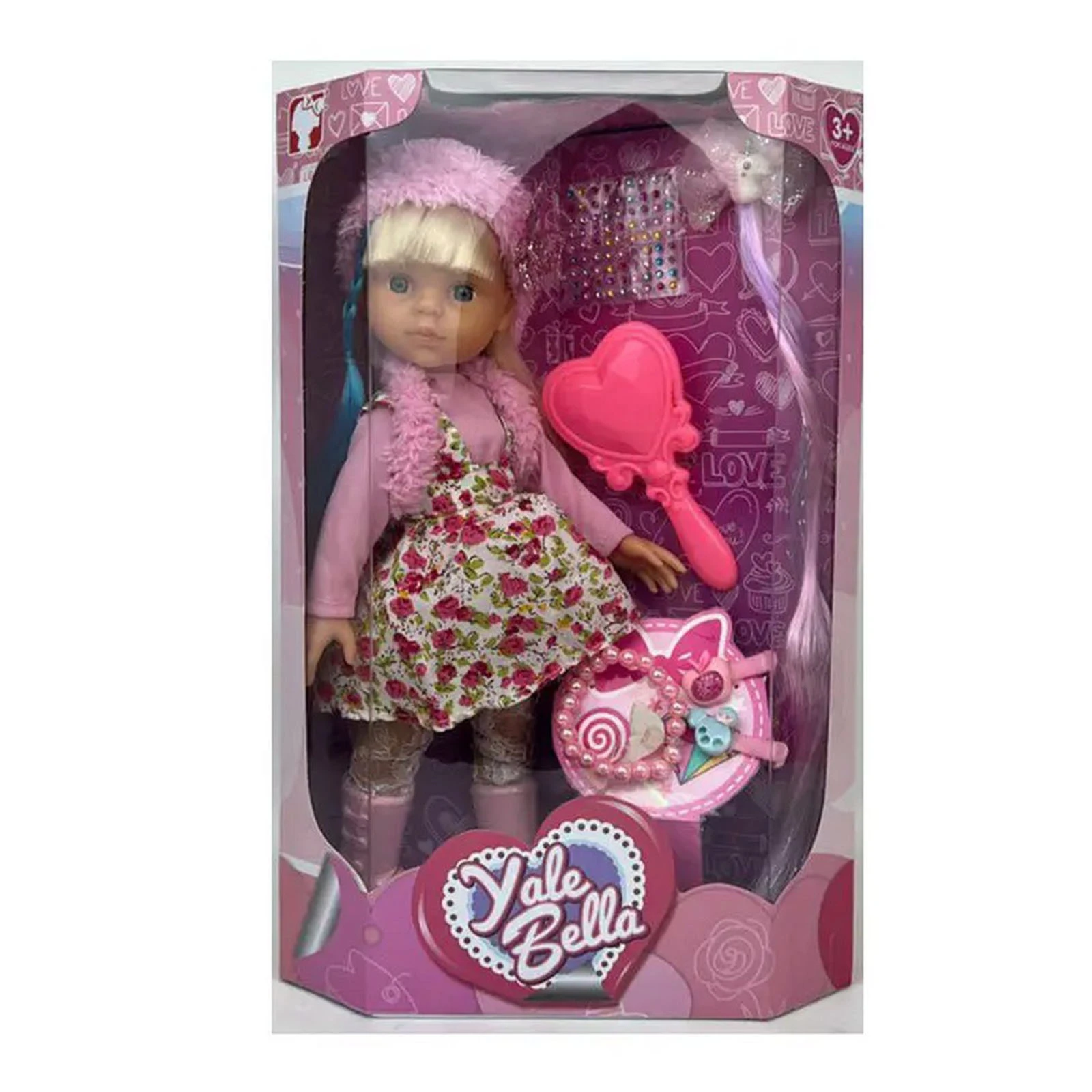 Лялька Yale Bella гребінець, наліпки, аксесуари для волосся R203K Фото №:1
