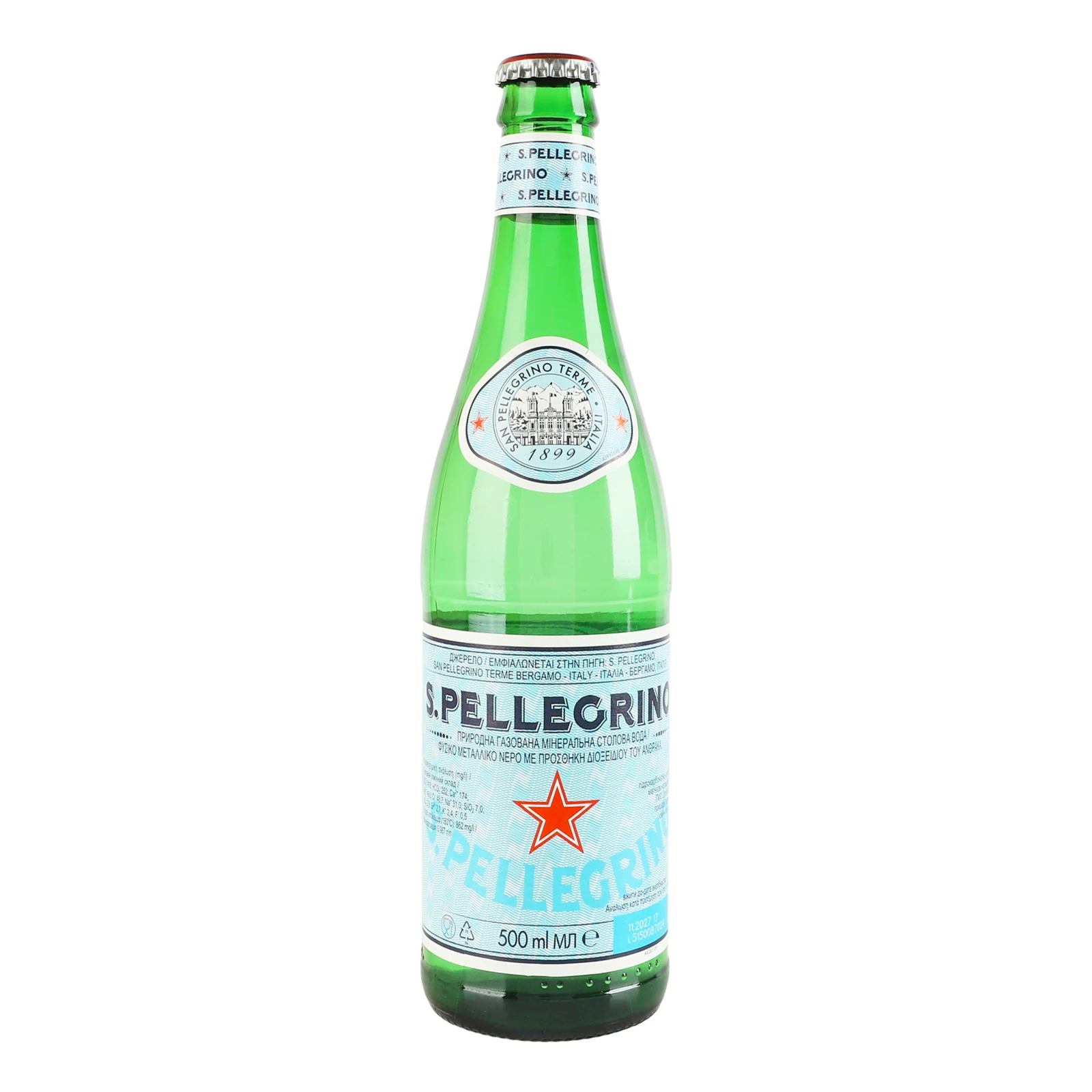 Вода мінеральна S.Pellegrino природна столова газована 500мл Фото №:1