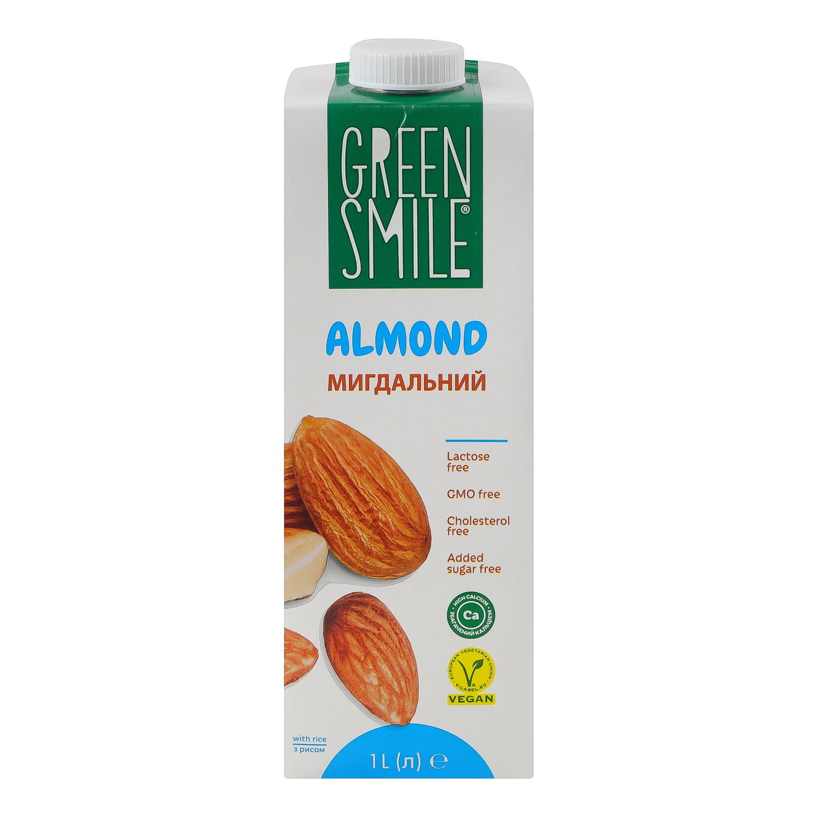 Напій Green Smile рисово-мигдальний збагачений кальцієм 1л Фото №:1