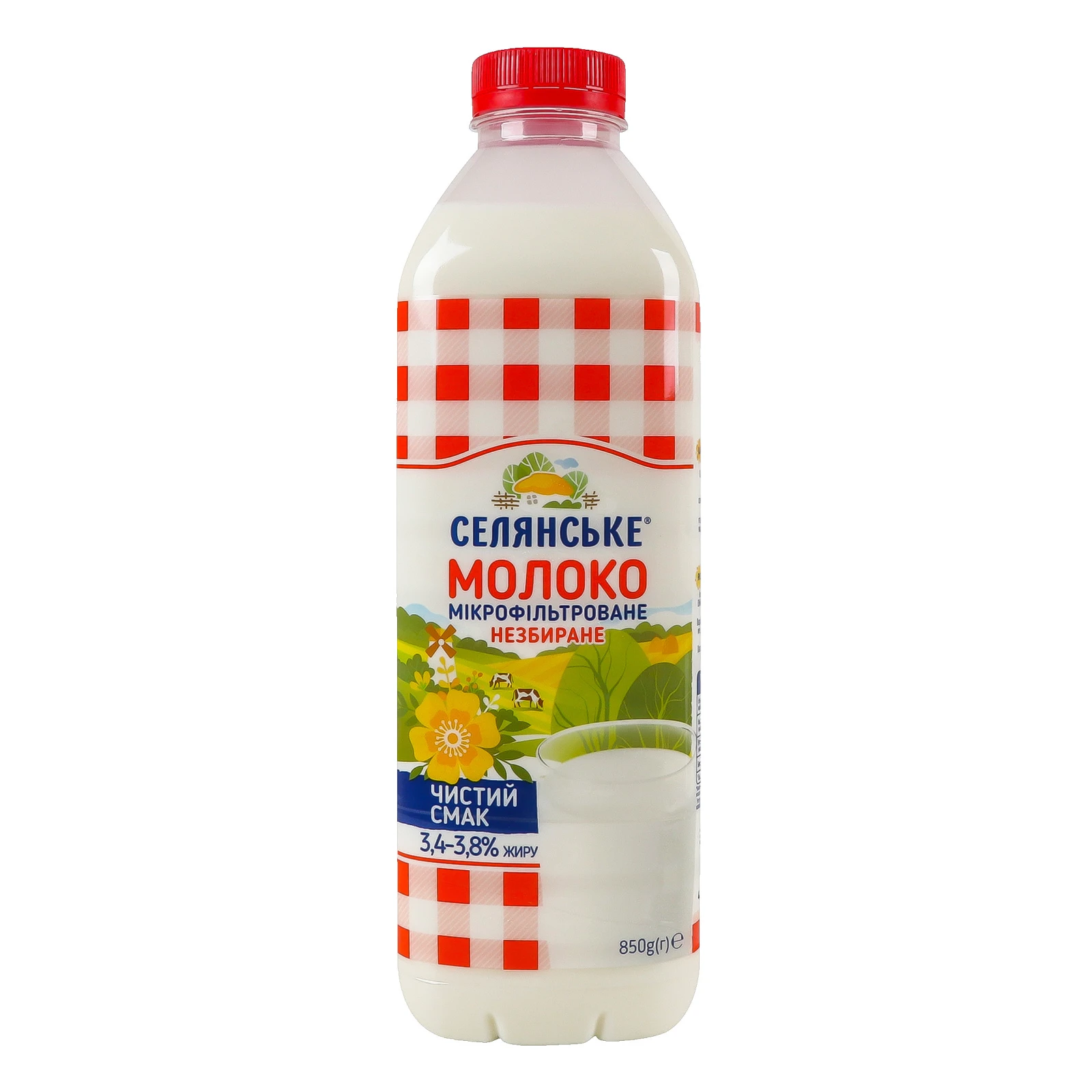 Молоко Селянське питне мікрофільтроване пастеризоване незбиране 3.4-3.8% 850г Фото №:2