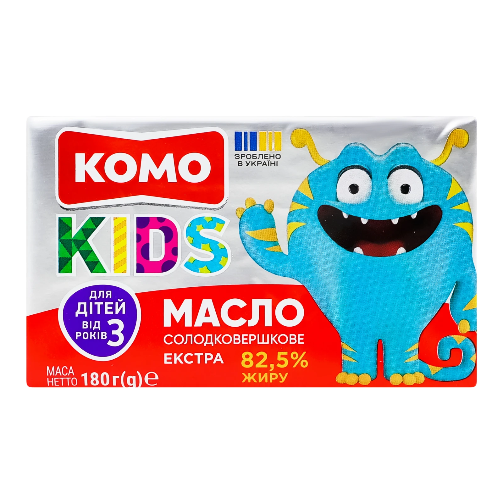 Масло Комо Kids Екстра солодковершкове для дітей від 3-х років 82.5% 180г Фото №:1