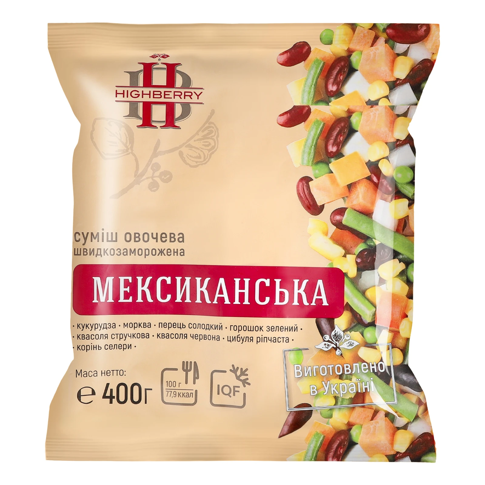 Суміш овочева Highberry Мексиканська швидкозаморожена 400г Фото №:1