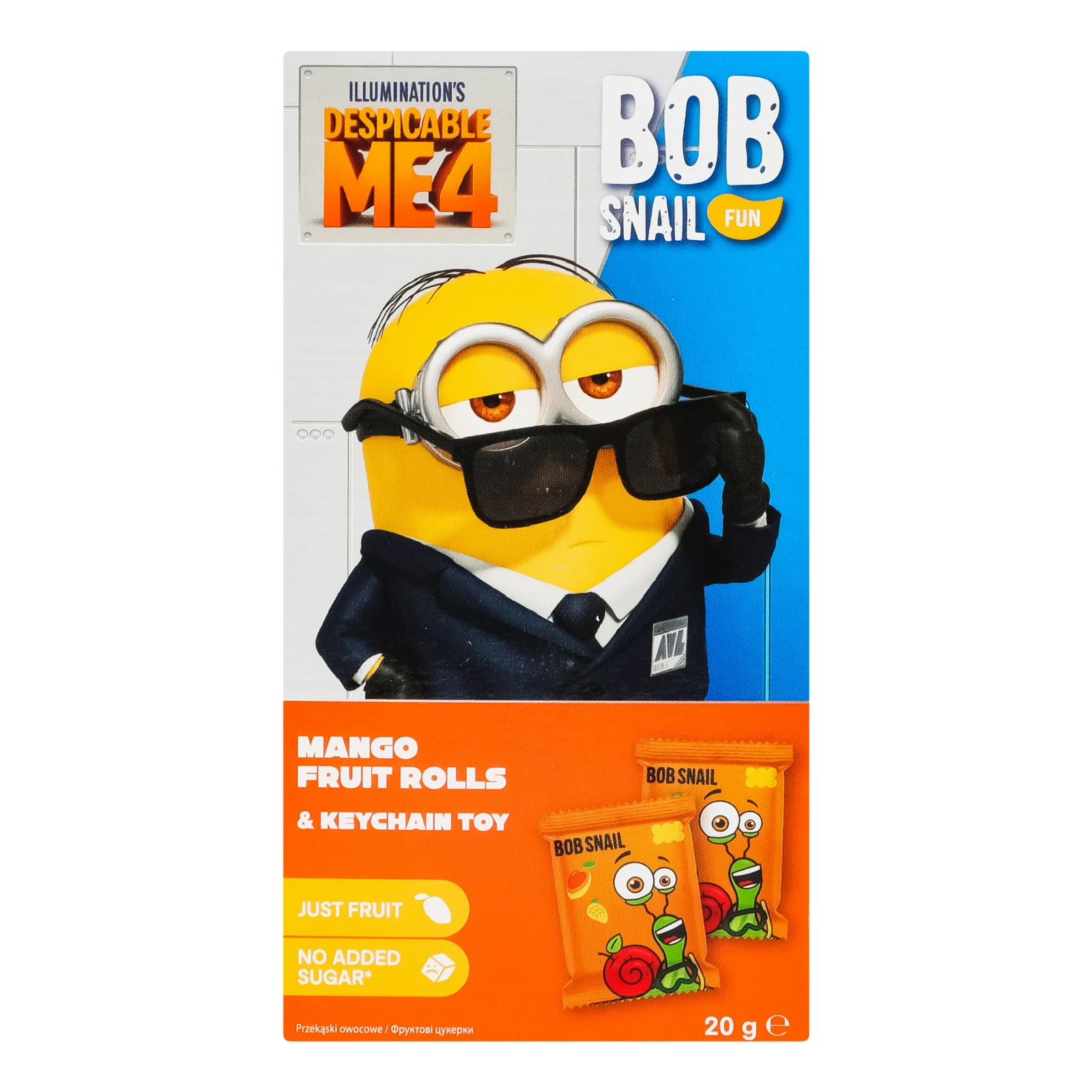 Набір Bob Snail Fun цукерки фруктові натуральні Манго 20г + іграшка-брелок Фото №:1