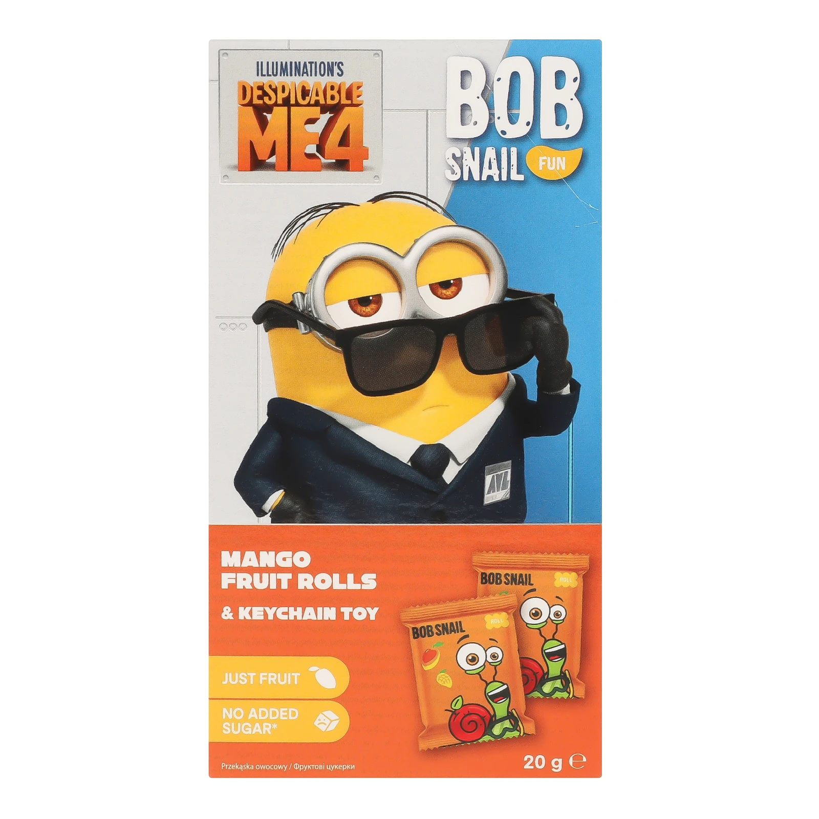 Набір Bob Snail Fun Цукерки Mango фруктові натуральні 20г + іграшка-брелок 1шт Фото №:1