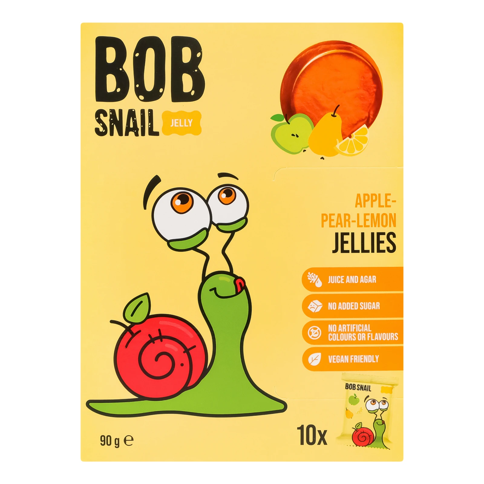 Мармелад Bob Snail Jelly фруктовий Яблуко-груша-лимон 10х9г