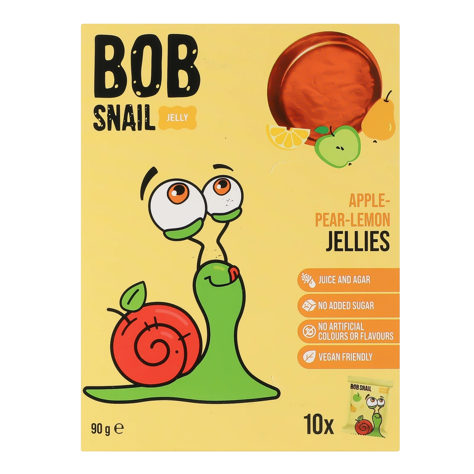 Мармелад Bob Snail Jellies Apple-pear-lemon фруктово-ягідний 10*9г/уп Фото №:1