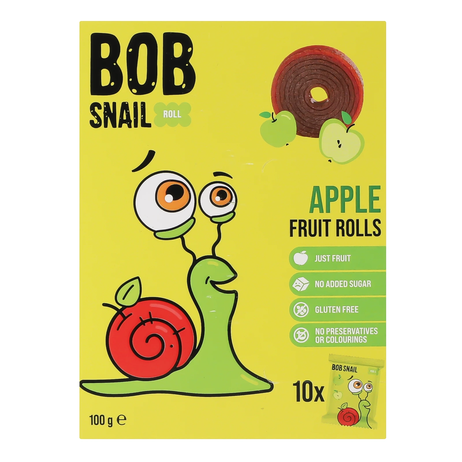 Цукерки Bob Snail Rolls Apple фруктові натуральні 10*10г/уп Фото №:1