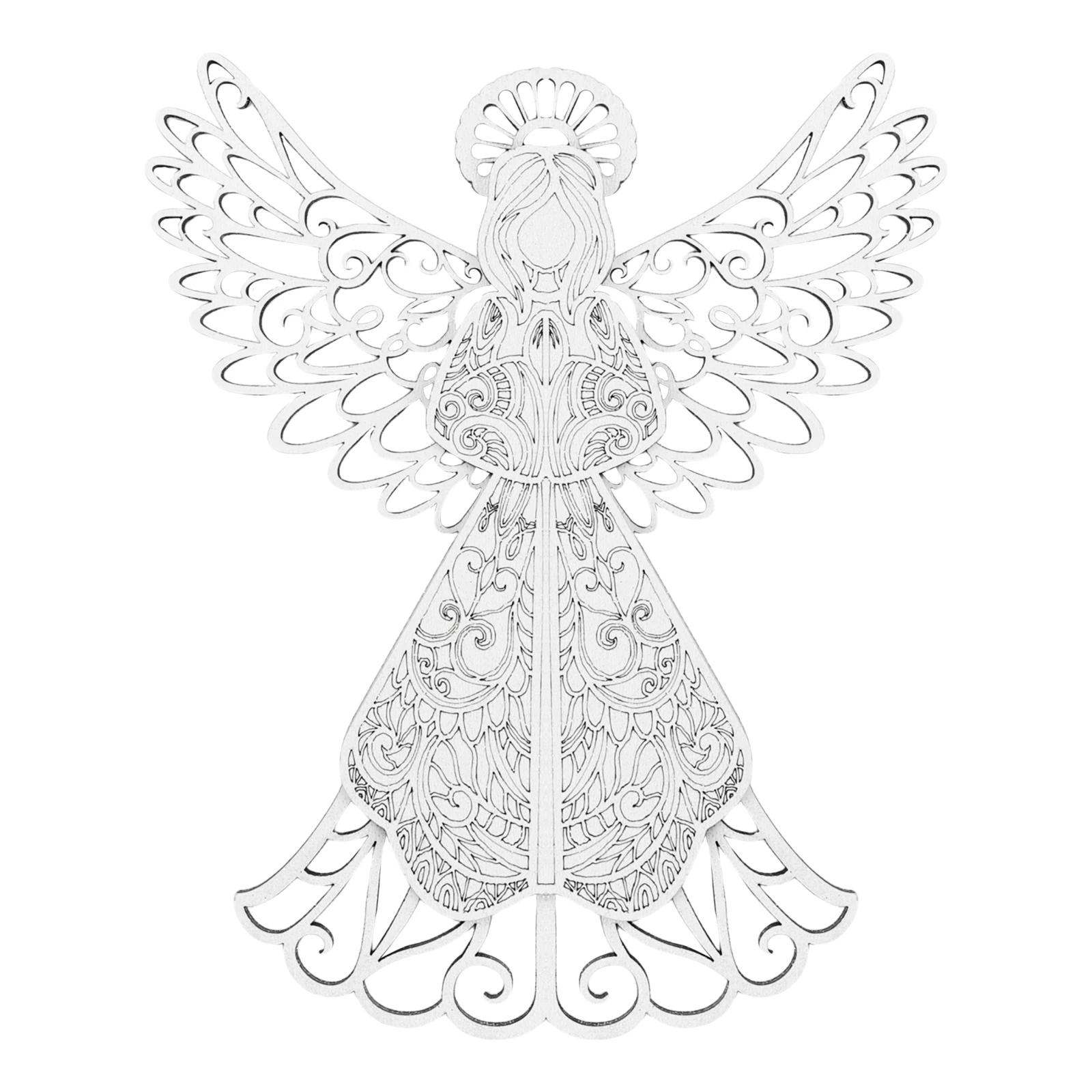 Прикраса Mislt новорічна Янгол ажурний дерев`яна Фото №:1