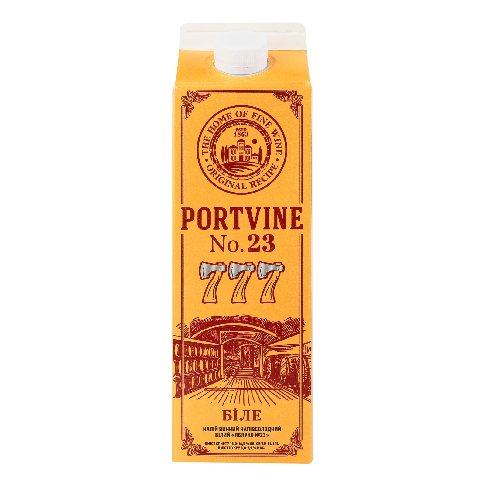 Напій винний Portvine №23 Яблуко білий напівсолодкий 13-14.5% 1л Фото №:1