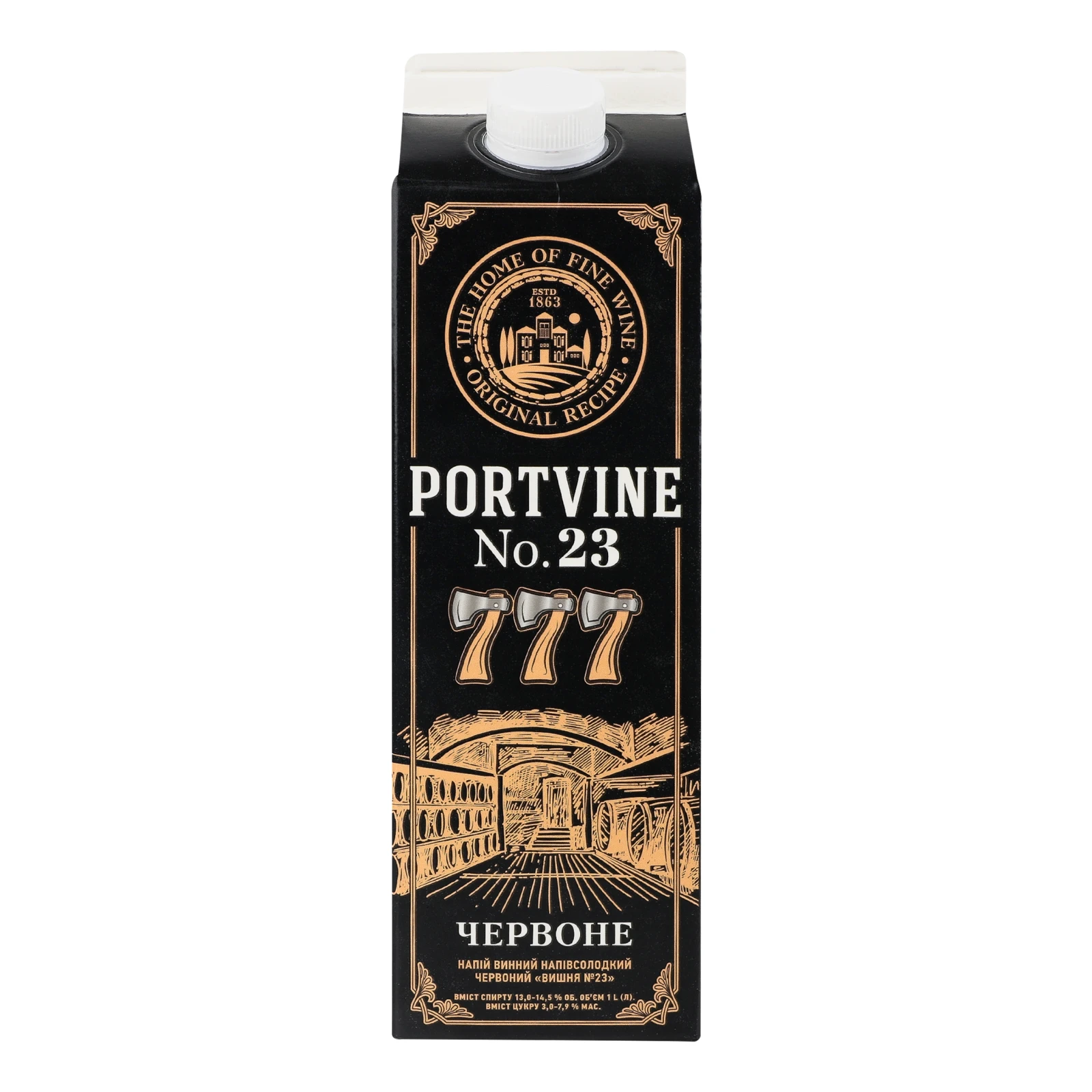 Напій винний Portvine №23 Вишня напівсолодкий червоний 13-14.5% 1л Фото №:1