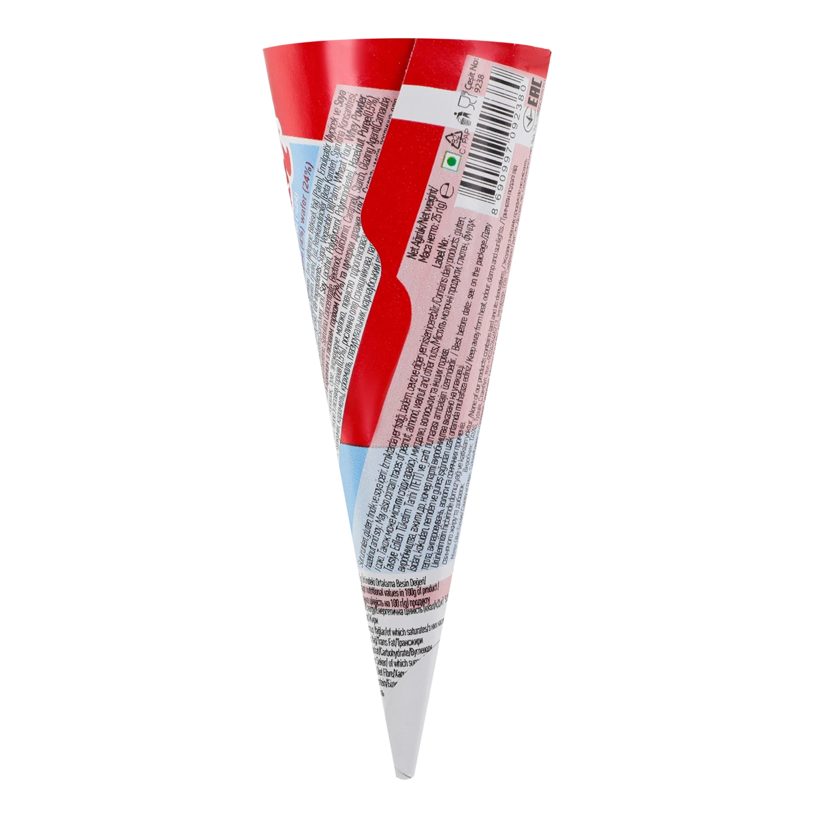 Ріжок Jimmy вафельний з кремом із лісових горіхів і цукерками драже 25г Фото №:2