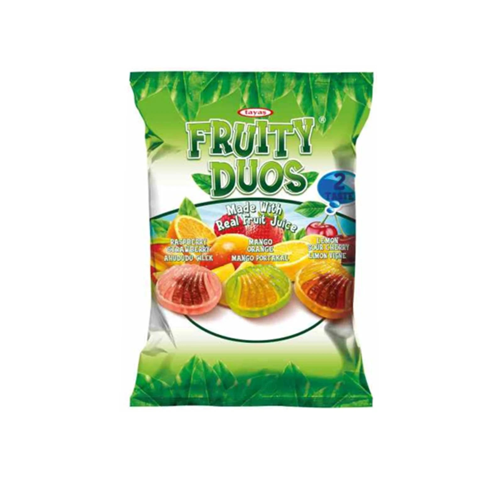 Цукерки Tayas Fruity duos з фруктовим наповнювачем 90г Фото №:1