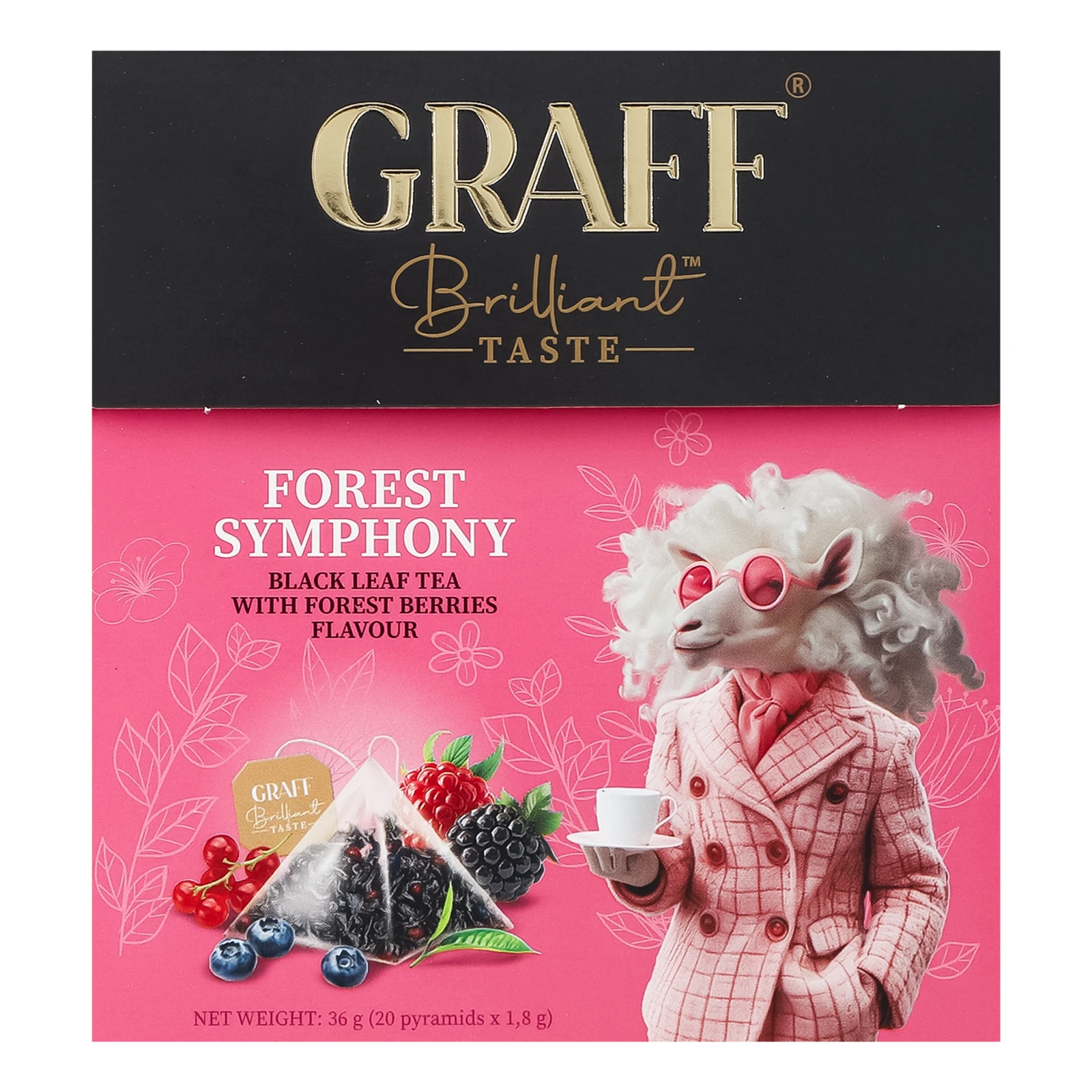 Чай Graff Лісова симфонія чорний байховий листовий з ароматом лісових ягід 20х1.8г Фото №:1