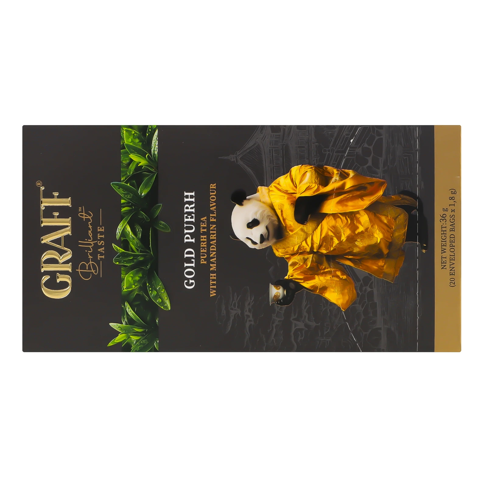 Чай Graff Золотий пуер з ароматом мандарина 20х1.8г Фото №:2