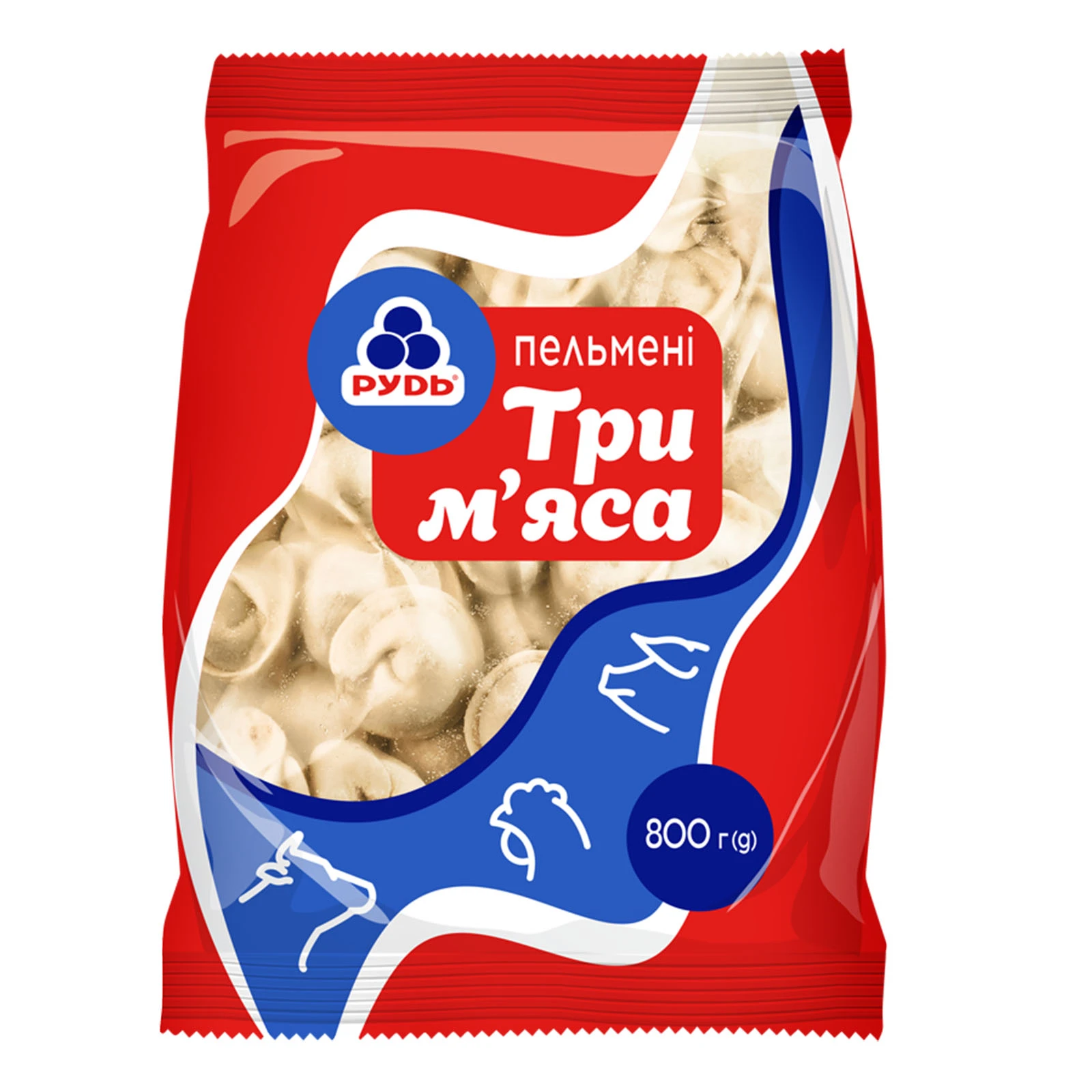 Пельмені Рудь 800г три м`яса Фото №:1