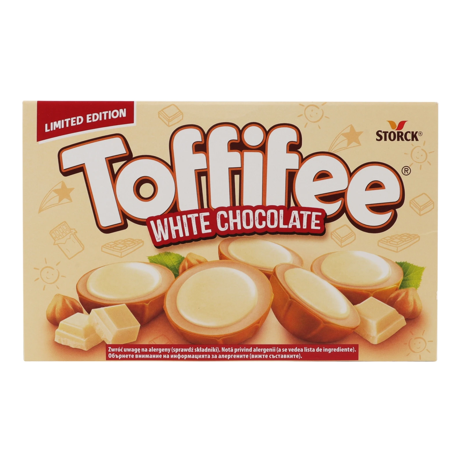 Цукерки Toffifee з лісовим горіхом, горіховим кремом і білим шоколадом в карамельній чашечці 125г Фото №:1