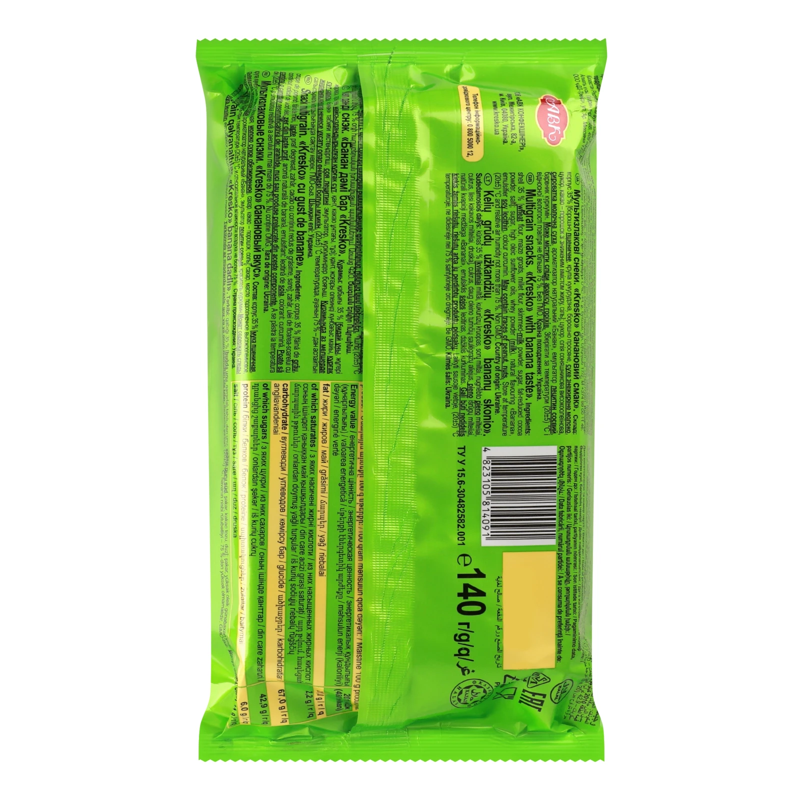 Снеки мультизлакові Kresko Banana 140г Фото №:2