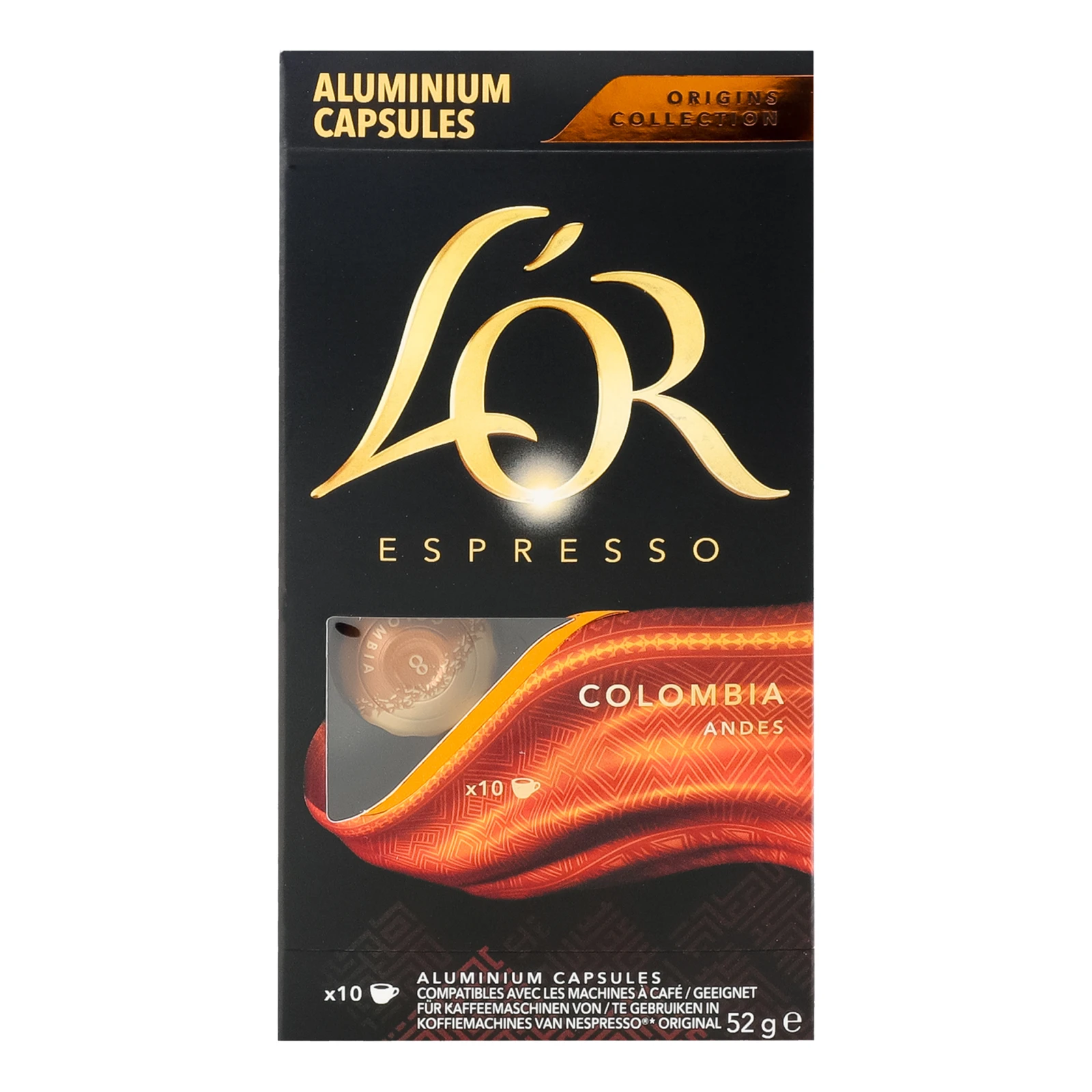 Кава L'OR Espresso Colombia Andes натуральна смажена мелена в капсулах 52г Фото №:1