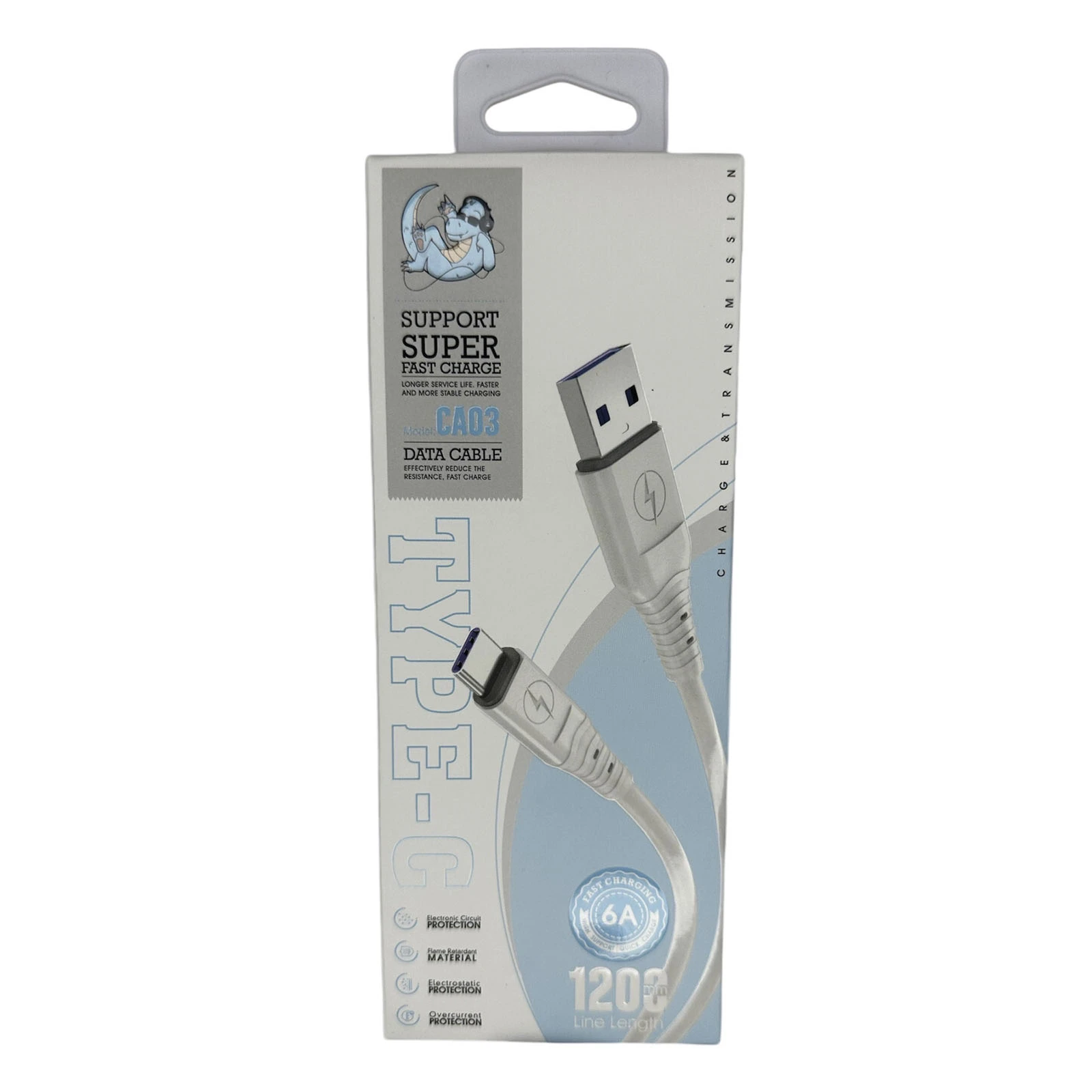 Кабель для зарядки 6А 1200мм Type-C СА03 Фото №:1