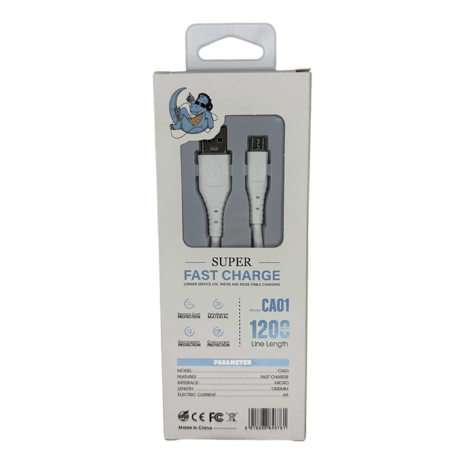 Кабель для зарядки 6А 1200мм Micro usb СА01 Фото №:1