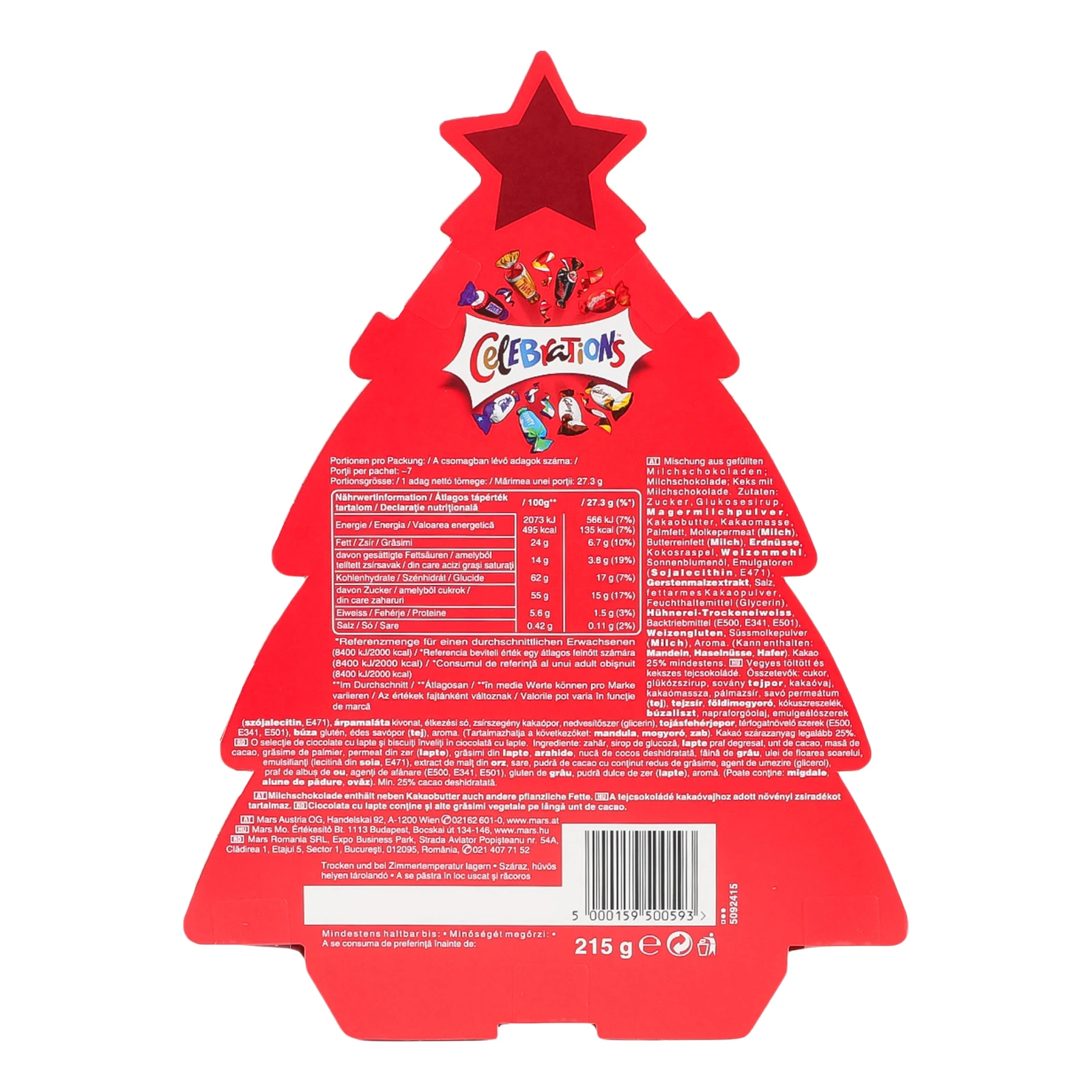 Набір цукерок та печива Celebrations Новорічна ялинка 215г Фото №:2