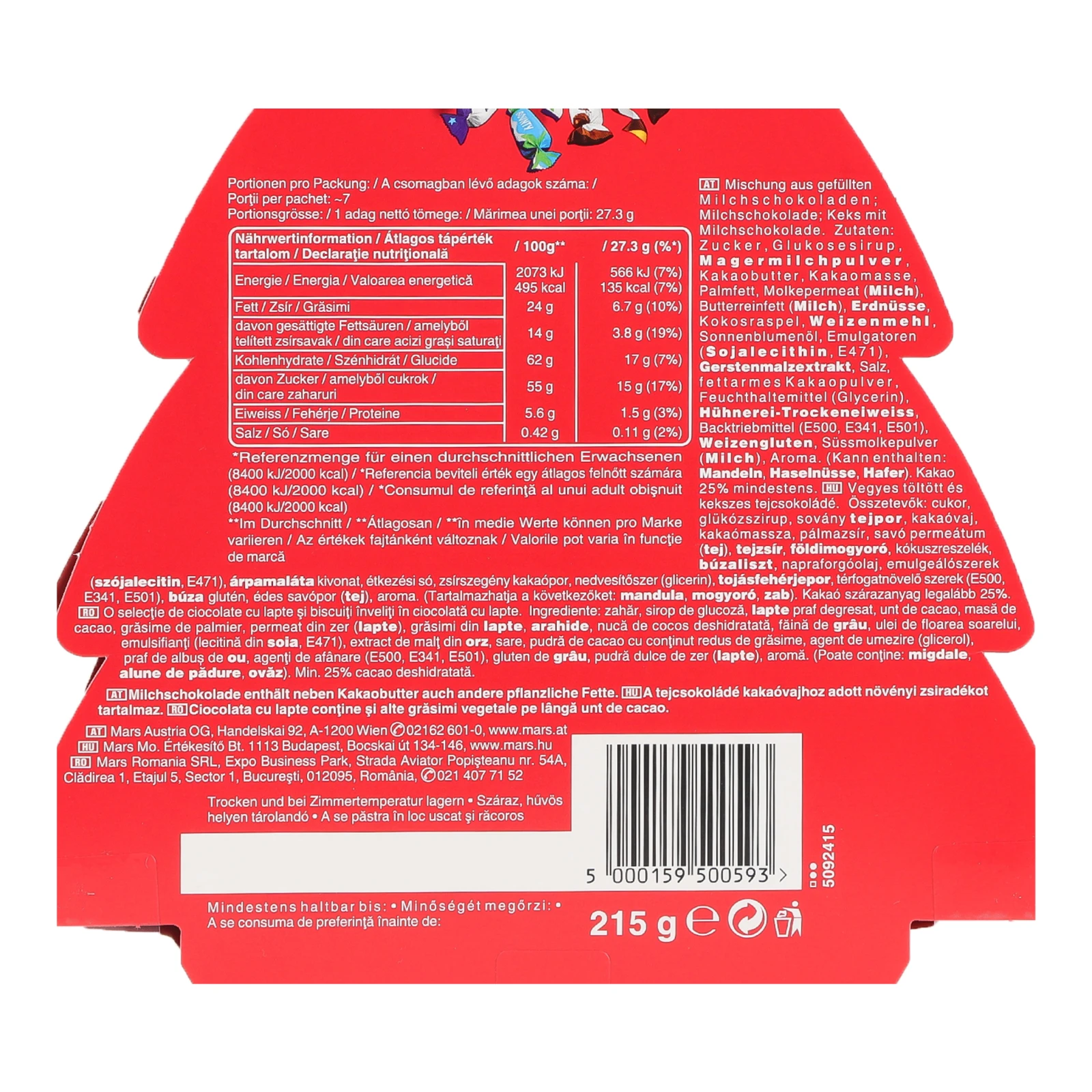 Набір цукерок та печива Celebrations Новорічна ялинка 215г Фото №:3