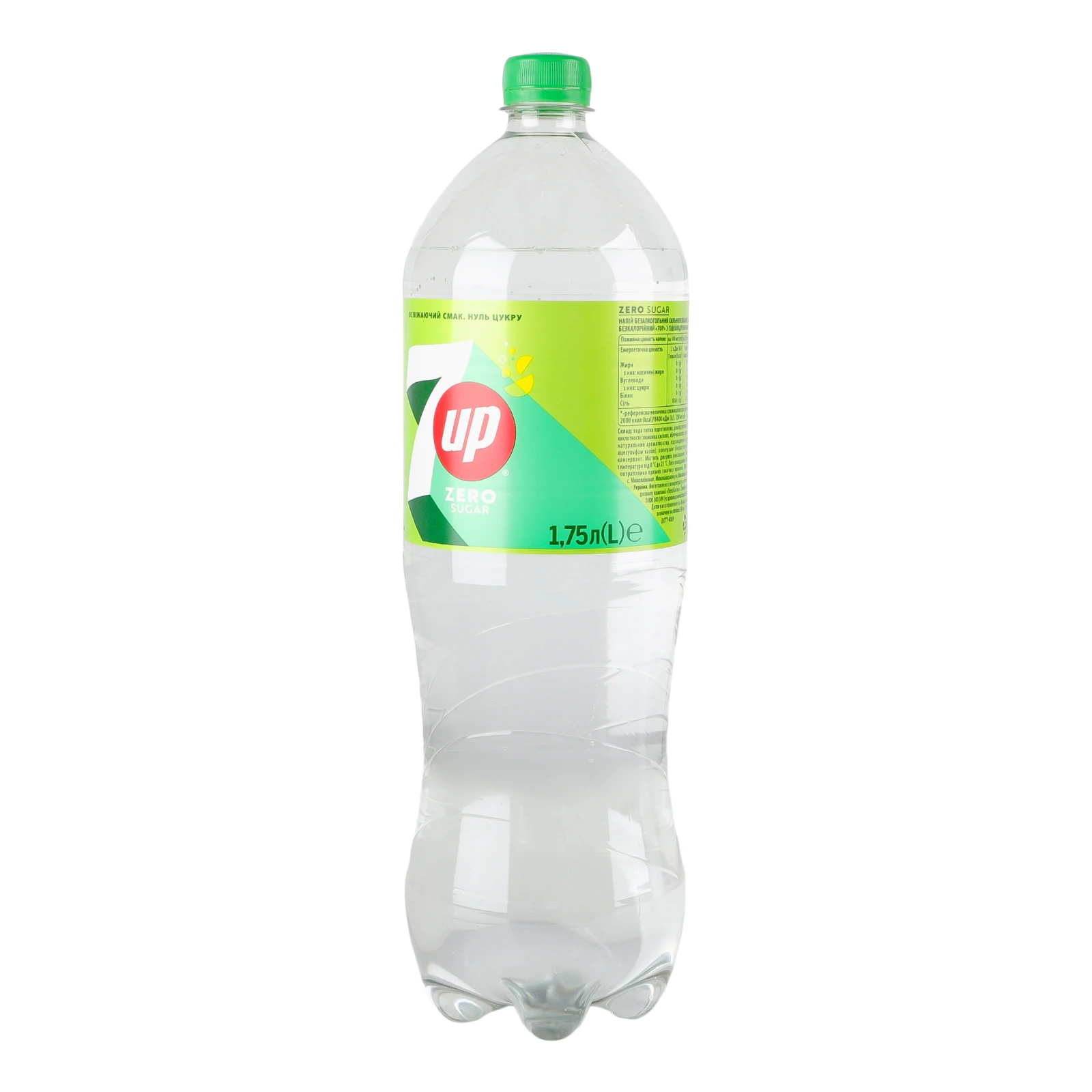 Напій 7UP Zero Sugar безкалорійний сильногазований 1.75л Фото №:2