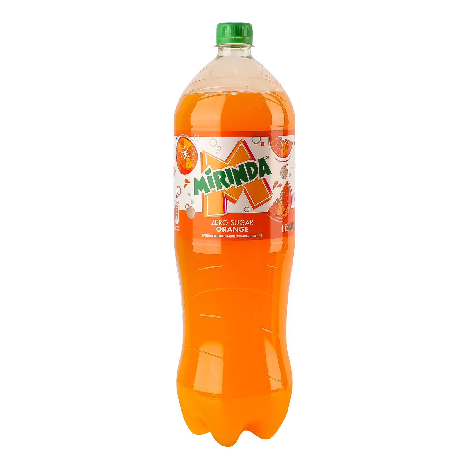 Напій Mirinda Zero Sugar Orange безкалорійний сильногазований зі смаком апельсина 1.75л