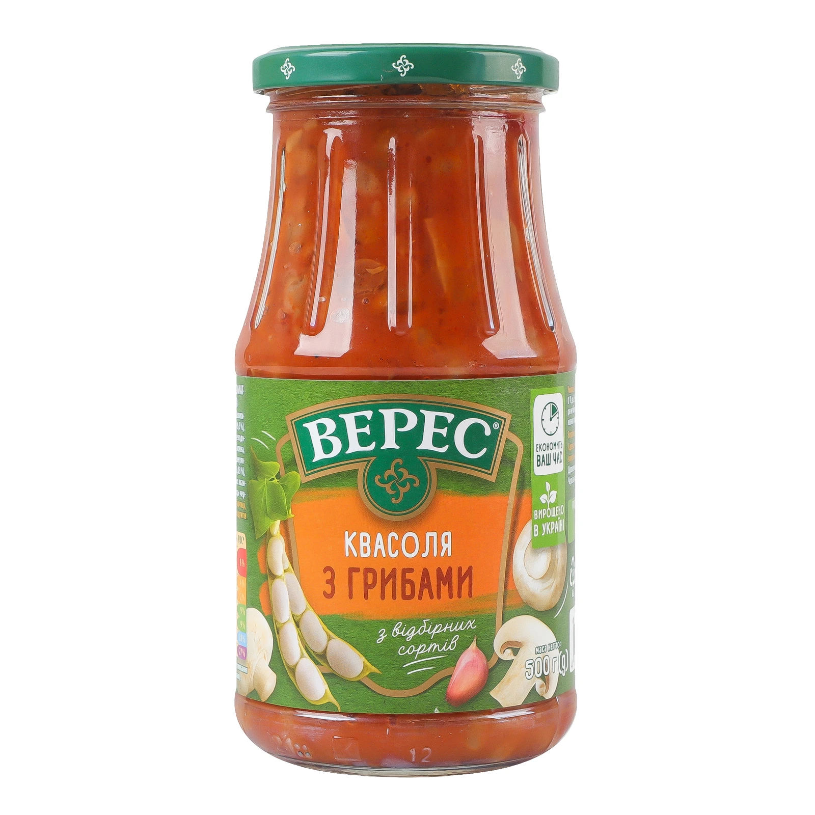 Квасоля Верес з грибами в томатному соусі з олією стерилізована 500г Фото №:1