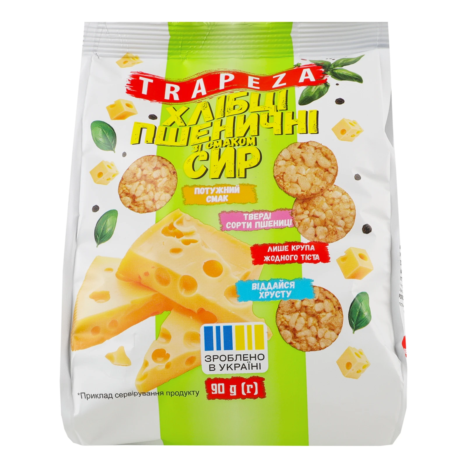 Хлібці Trapeza пшеничні зі смаком Сир 90г Фото №:1