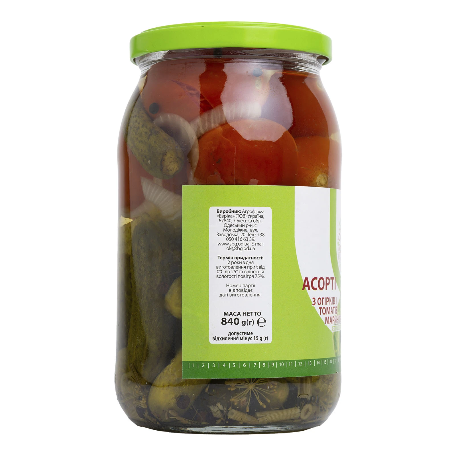 Асорті З бабусиної грядки з огірків і томатів мариновані 840г Фото №:2