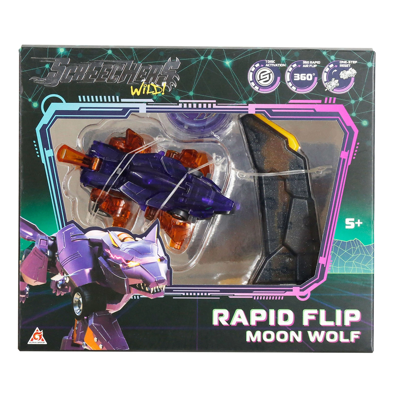& Набір ігровий Screechers wild! S4 L0.5 Мун Волф запускач машинка-трансформер Фото №:1