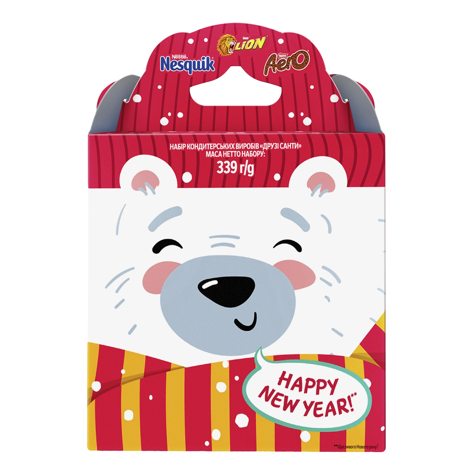 Набір кондитерських виробів Nesquik&Lion&Aero Друзі Санти 339г Фото №:1