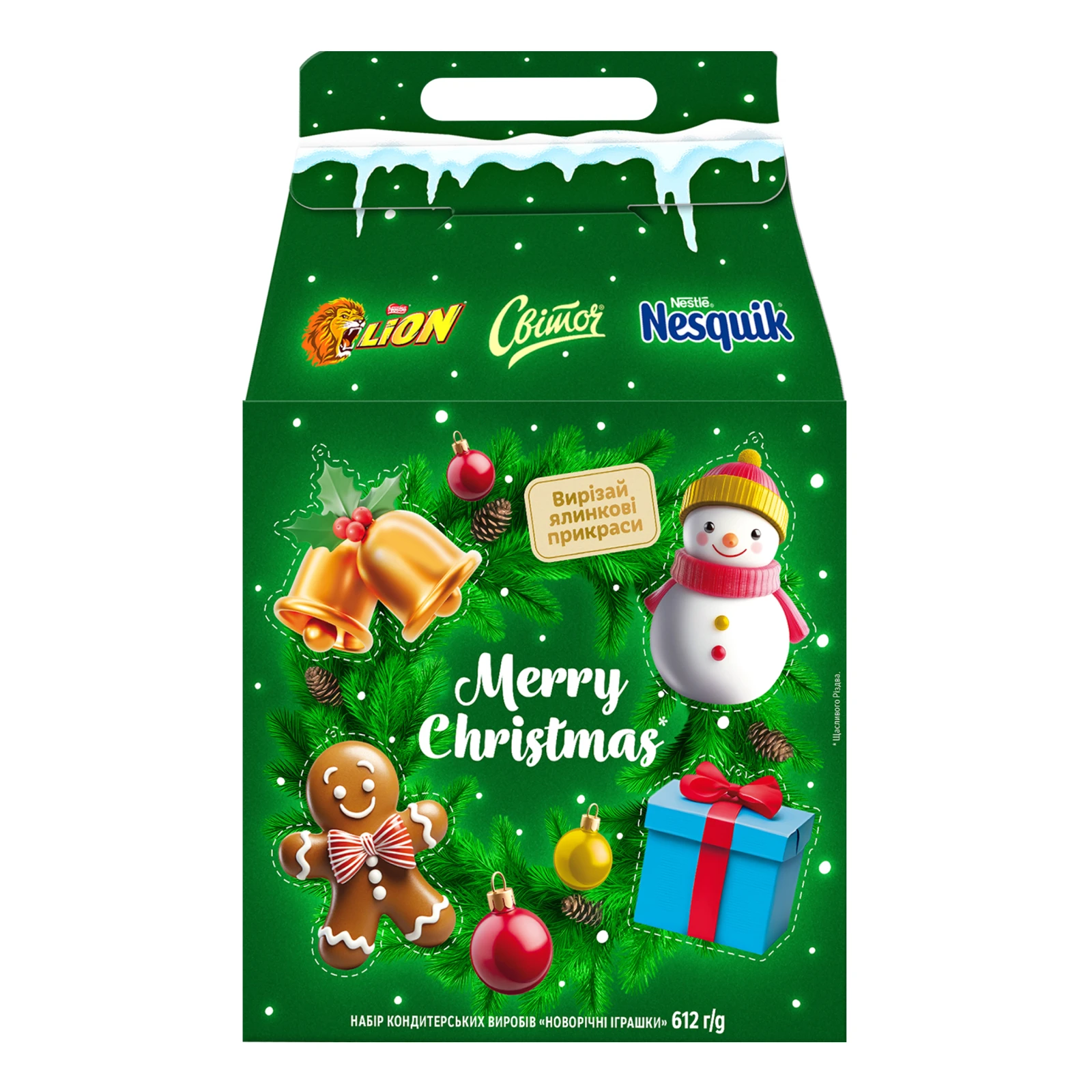 Набір кондитерських виробів Lion&Світоч&Nesquik Новорічні іграшки 612г Фото №:2