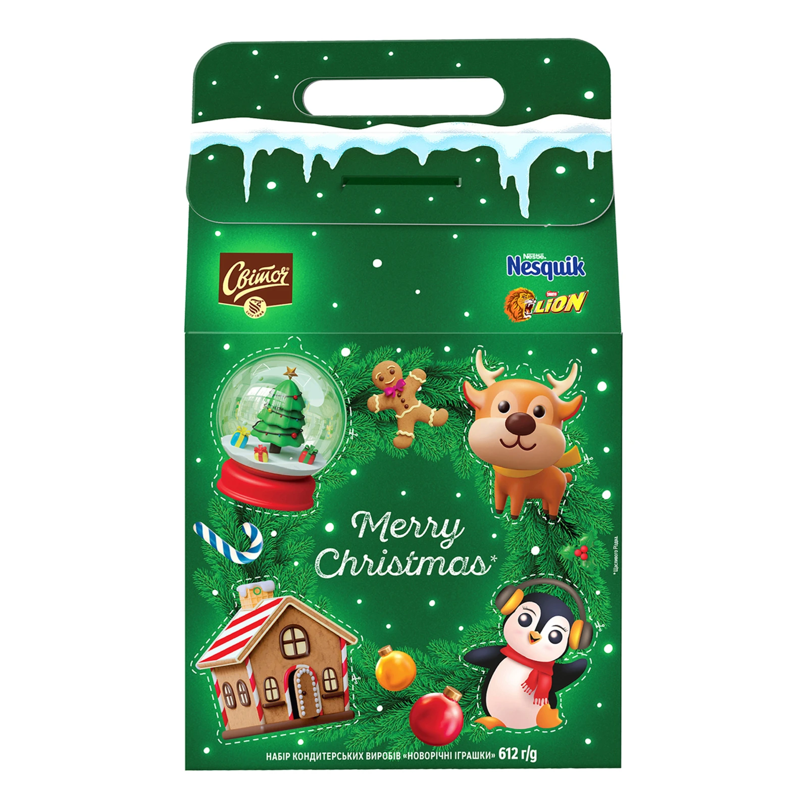 Набір кондитерських виробів Lion&Світоч&Nesquik Новорічні іграшки 612г Фото №:1