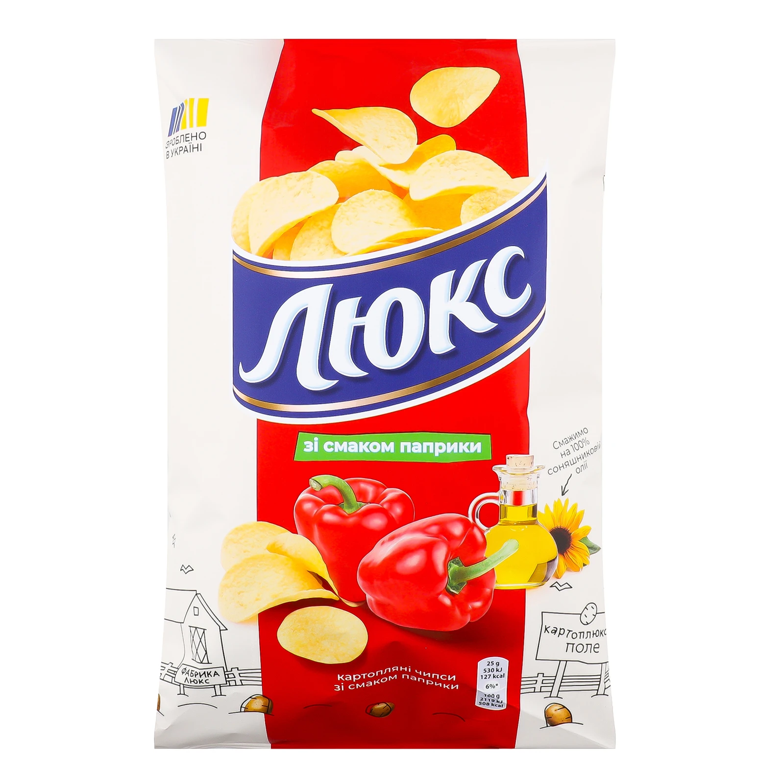 Чипси Люкс картопляні зі смаком Паприки 125г Фото №:1